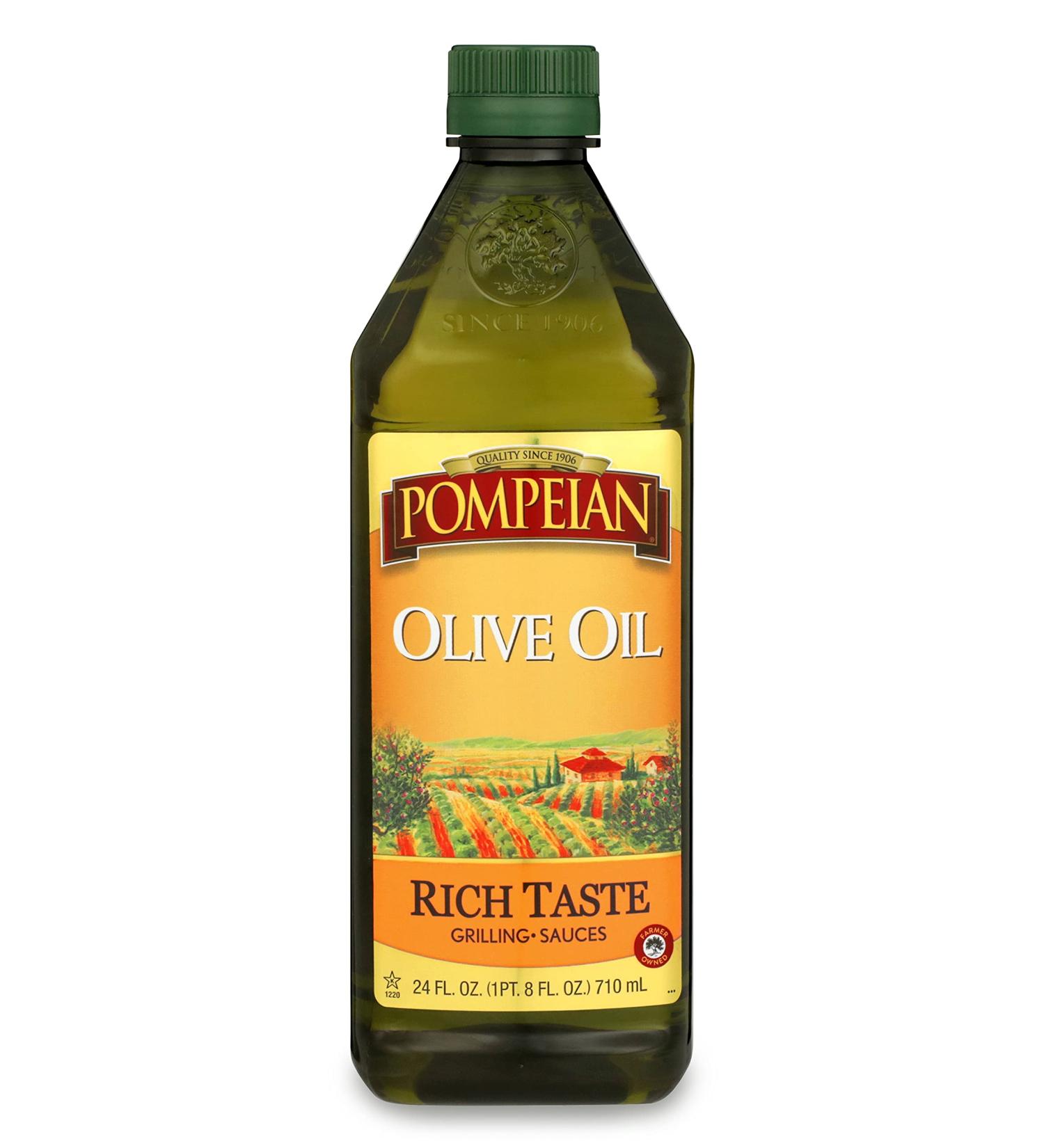 Pompeian Rich Taste Olive Oil 24 Fl Oz - Ideal for Grilling & Sauces | Gluten-Free, Non-Allergenic, Non-GMO - Buy Online on GoSupps.com