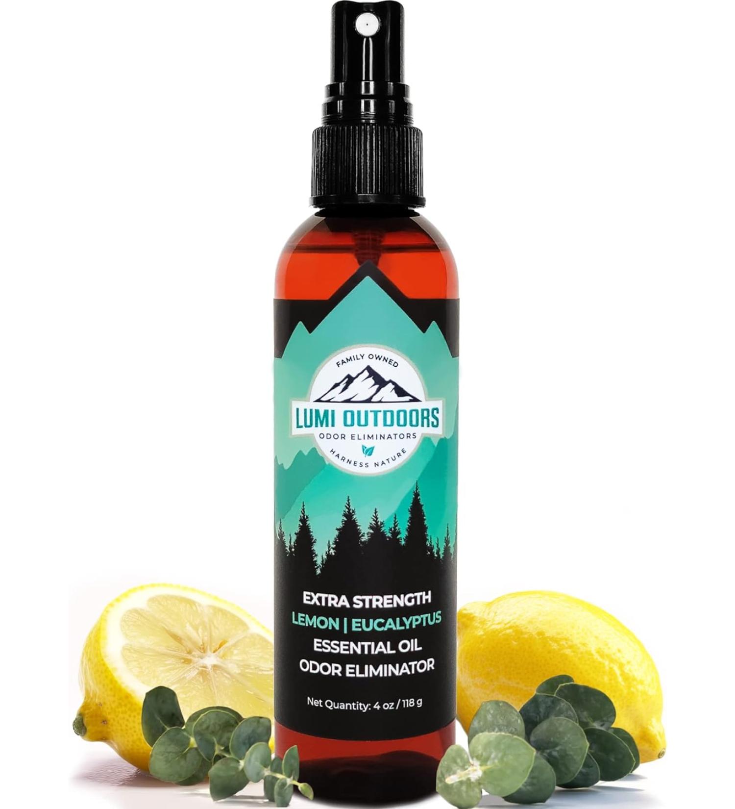 Lumi Outdoors Natural Shoe Deodorizer Spray - Extra Strength Eucalyptus Lemongrass - Odor Eliminator for Shoes - Buy Online on GoSupps.com