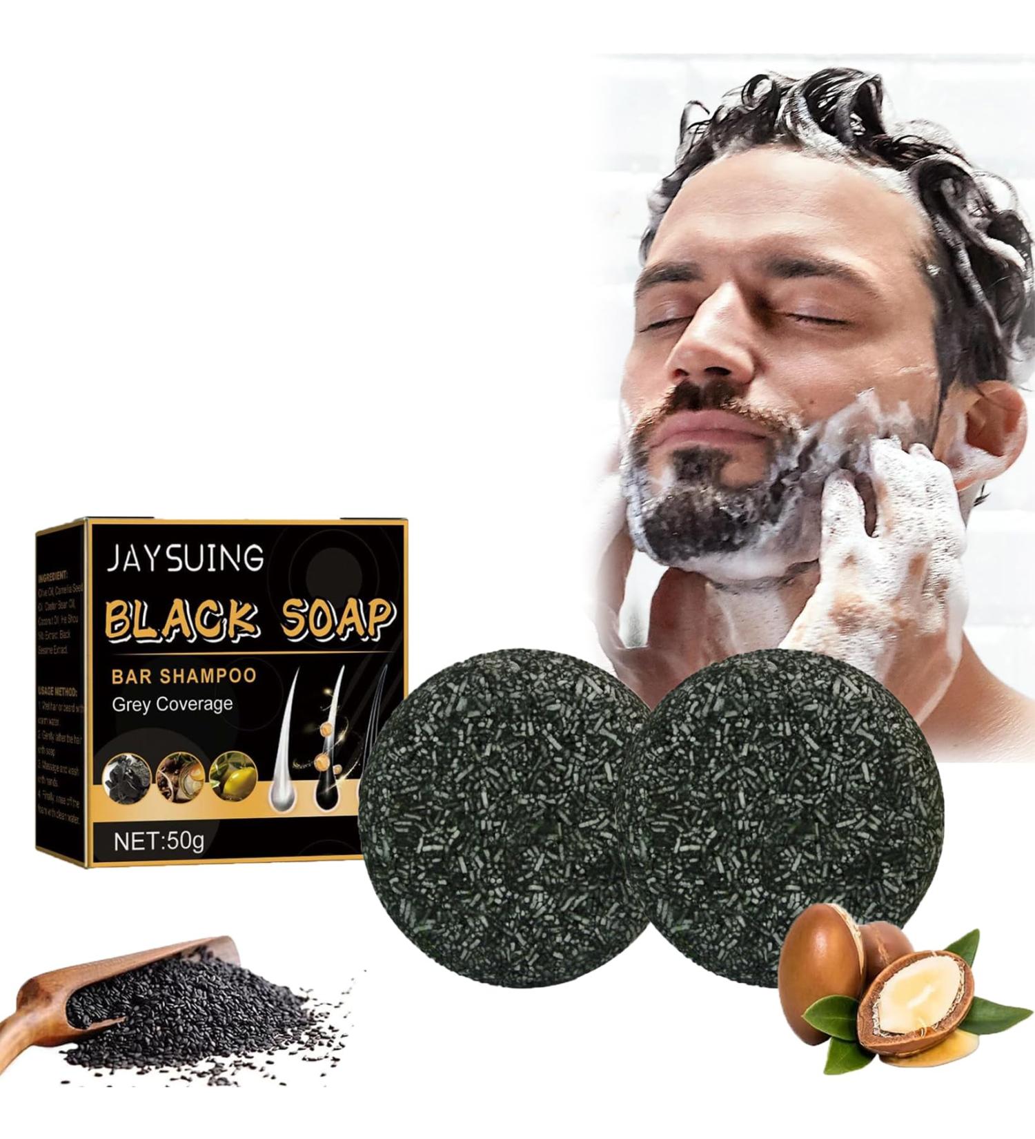  Orgrul 2PC Shampoo Bar Grey Shiny Soap Hair Against Hair Grey Revitalizable Natural Hair Darkening Shampoo Bar Solid Shampoo Bar Shampoo Bar for Hair Anti Grey Hair - Buy Online on GoSupps.com