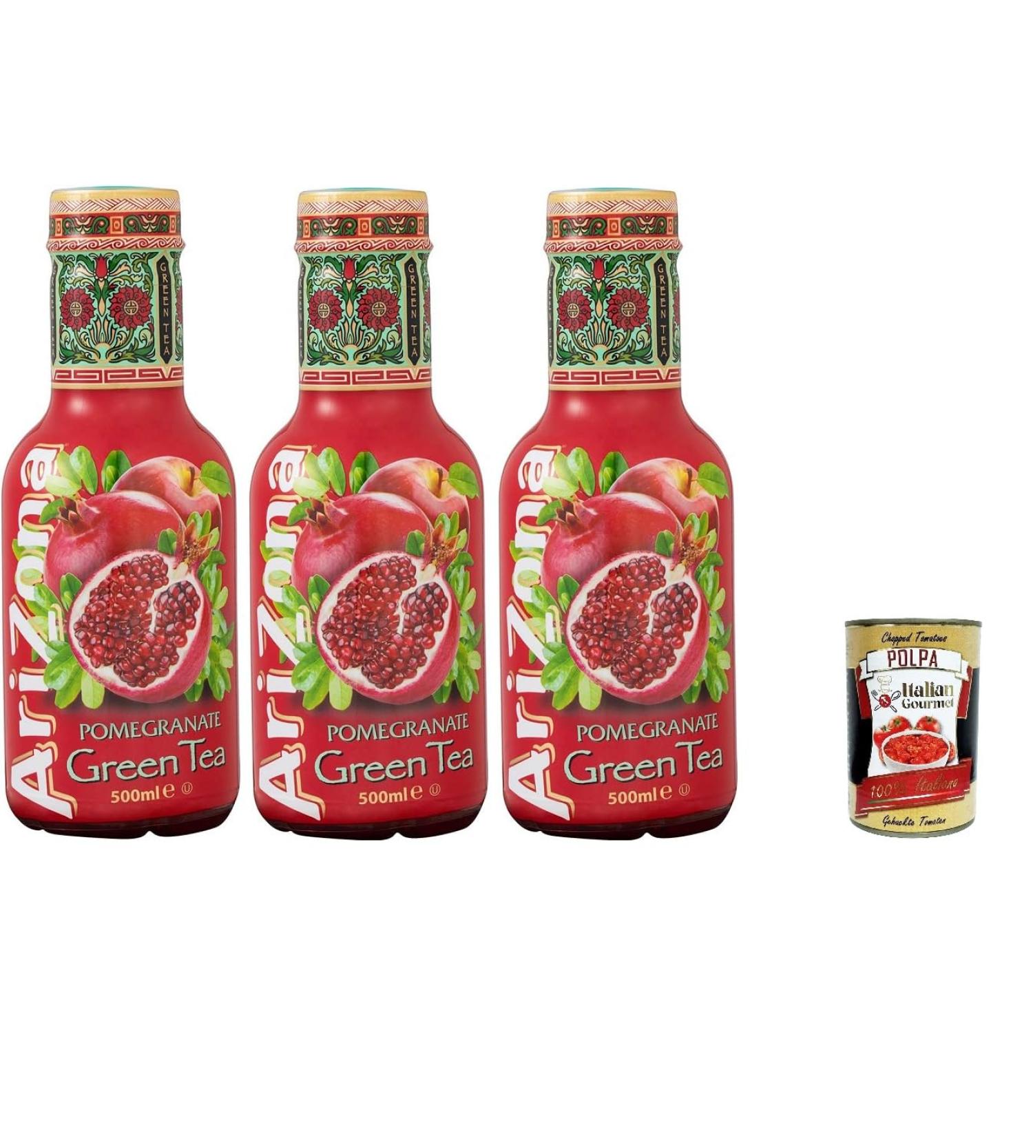  Italian Gourmet E.R. Arizona - Pack of 3 bottles of pomegranate green tea - 500 ml + 400 g Italian gourmet polpa - Buy Online on GoSupps.com