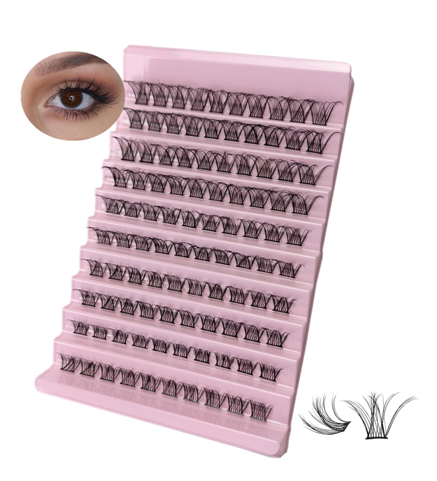 Lash Clusters 100Pcs DIY Individual Eyelash Extensions D Curl 8-16MM Reusable Wispy Lashes (#04) - Natural Look for At-Home DIY - Buy Online on GoSupps.com