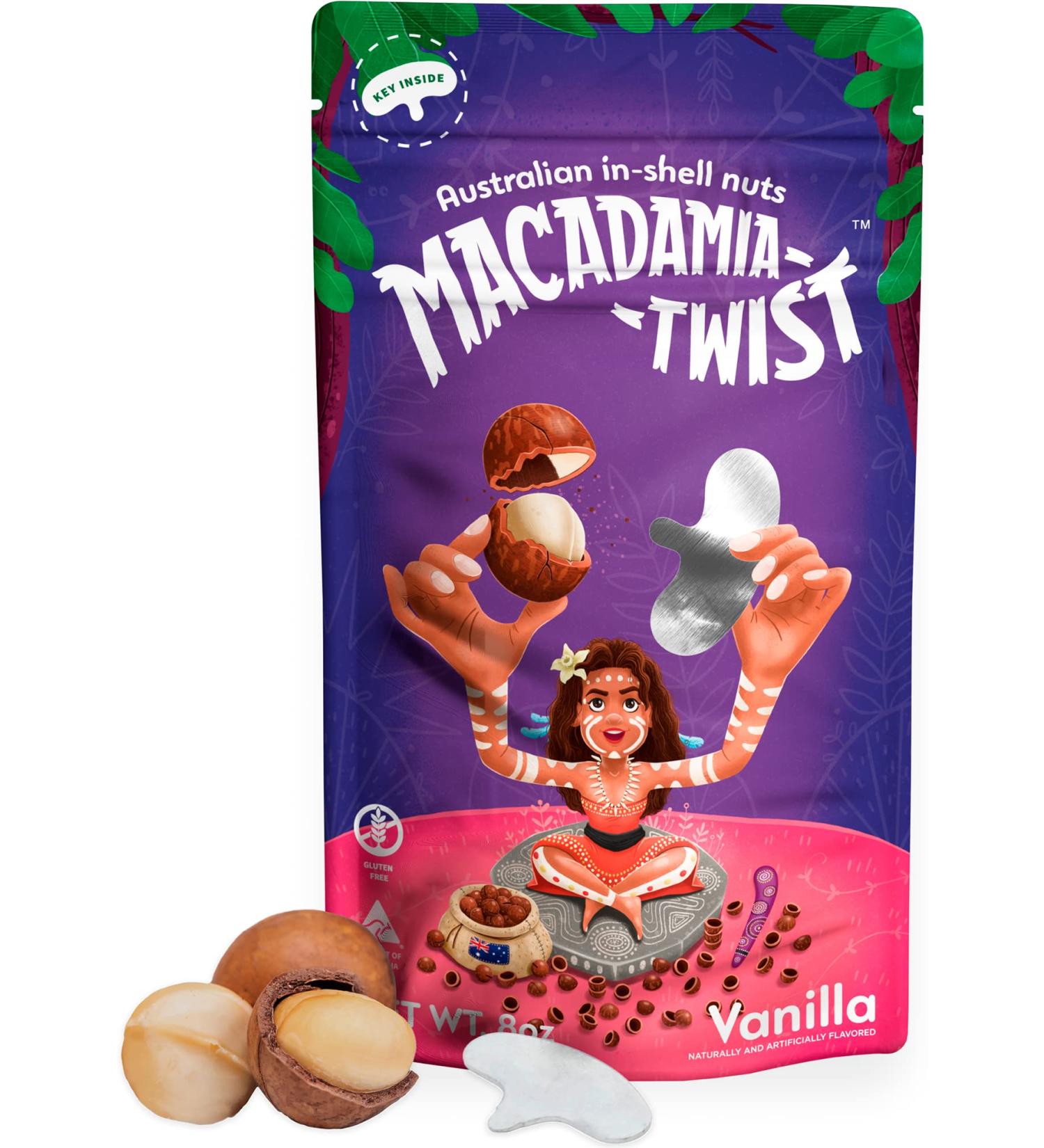 Premium Australian Macadamia Nuts in Shell - 8 Oz Vanilla Dry Roasted with Key Device for Easy Opening - Buy Online on GoSupps.com