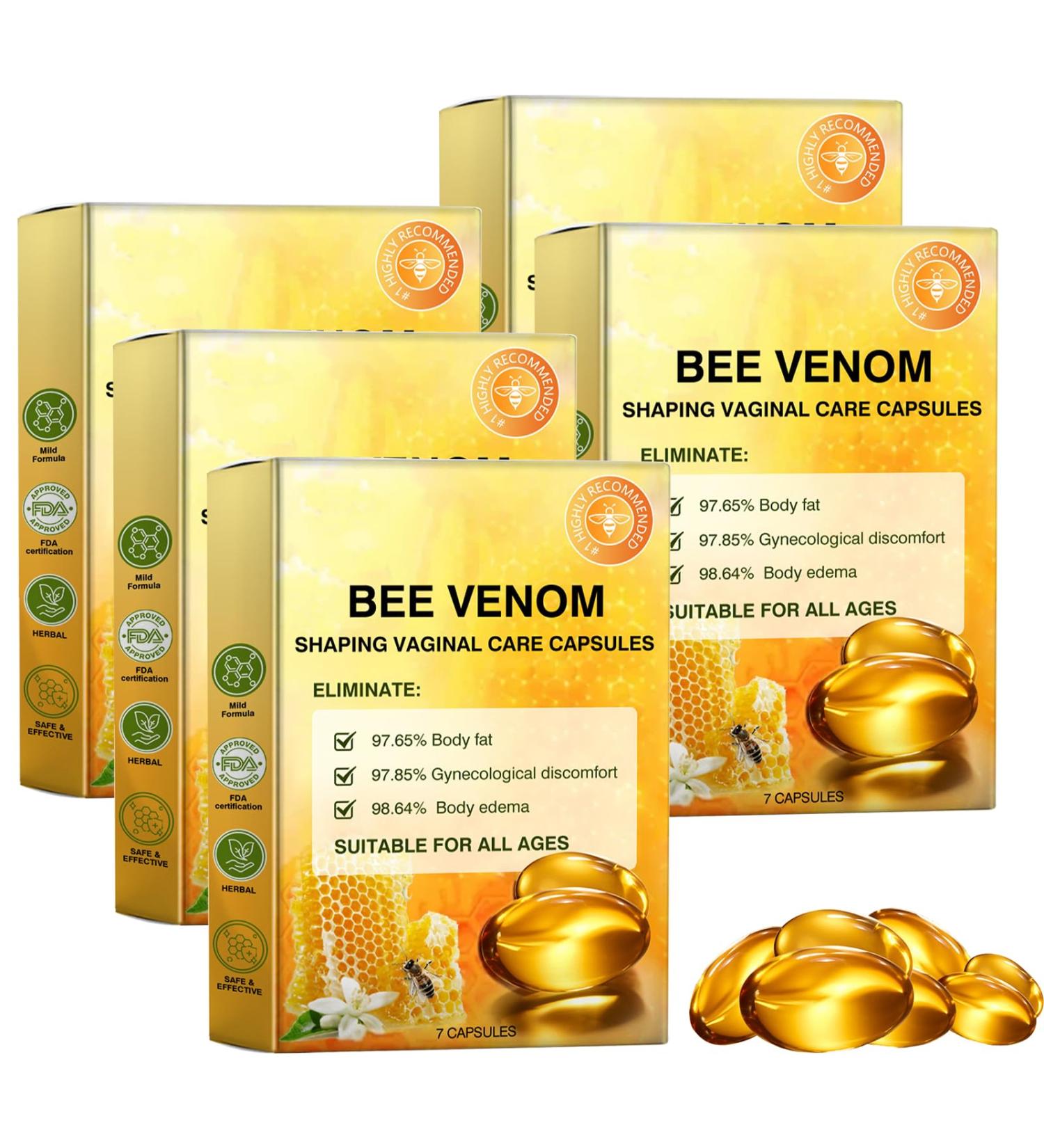 Bee Venom Capsules 5 Box Vaginal Capsules Bee Venom Vaginal Capsules Bee Venom Natural Slimming Capsules Firming and Care Vagina Revert to Tight and Tender State and Removes Odor - Buy Online on GoSupps.com