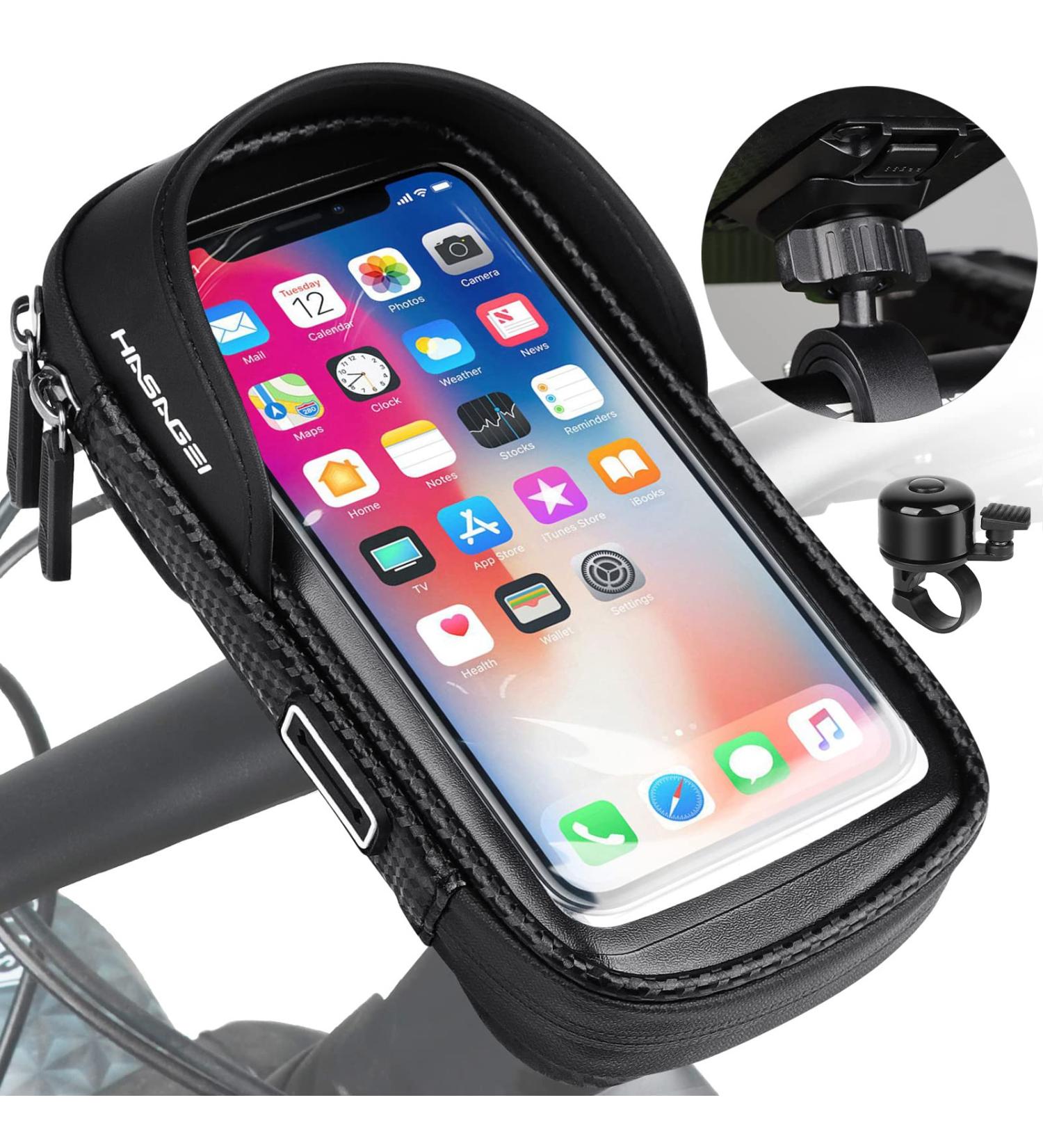 Hasagei Waterproof Bicycle Phone Holder | Two-Year Guarantee | TPU Touchscreen for Smartphones Under 6.5 Inches - Buy Online on GoSupps.com