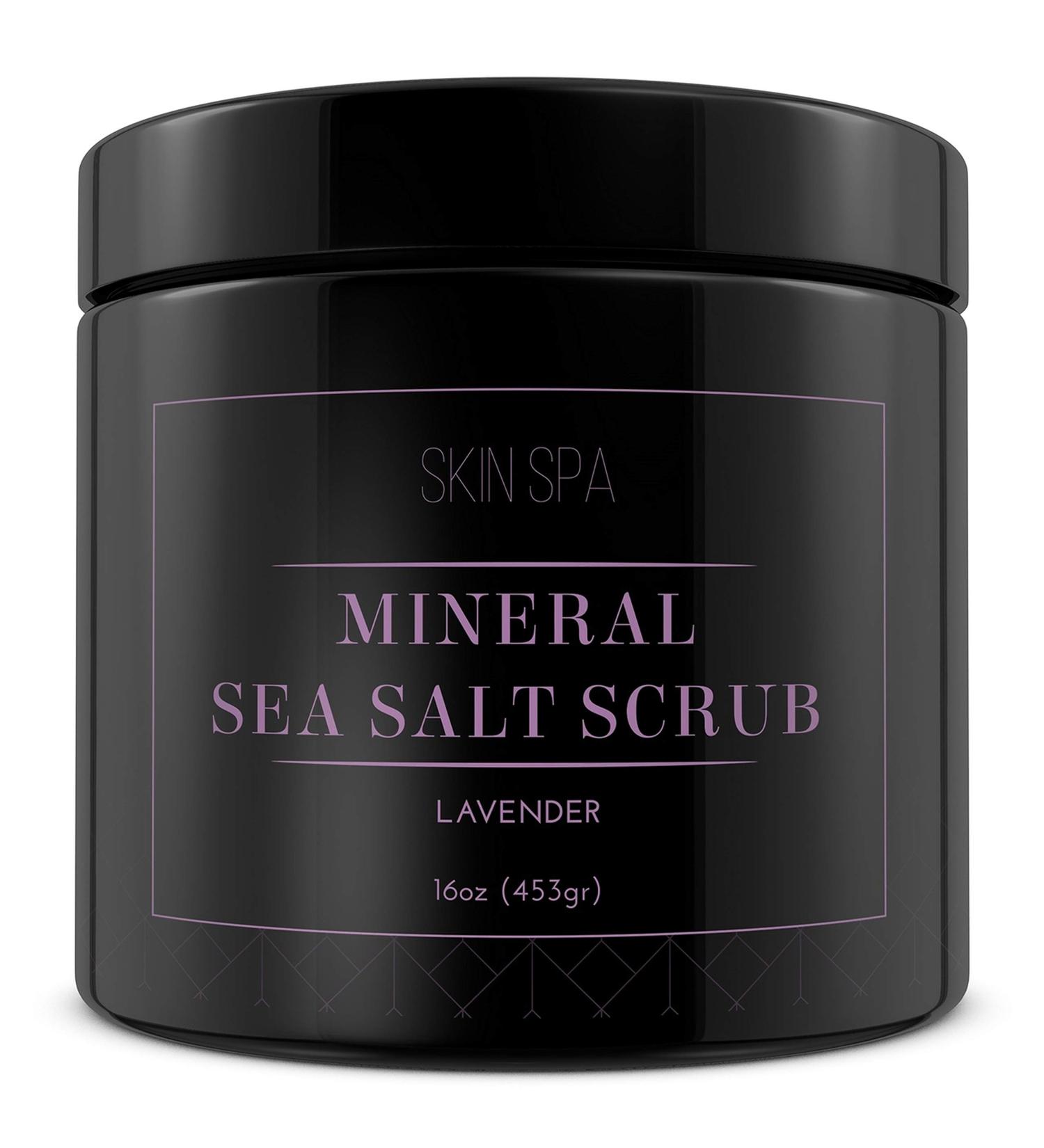 Buy Lavender Mineral Sea Salt Scrub 16oz (453g) - Natural Exfoliating Body Scrub for Glowing Skin | International Shipping Available - Buy Online on GoSupps.com