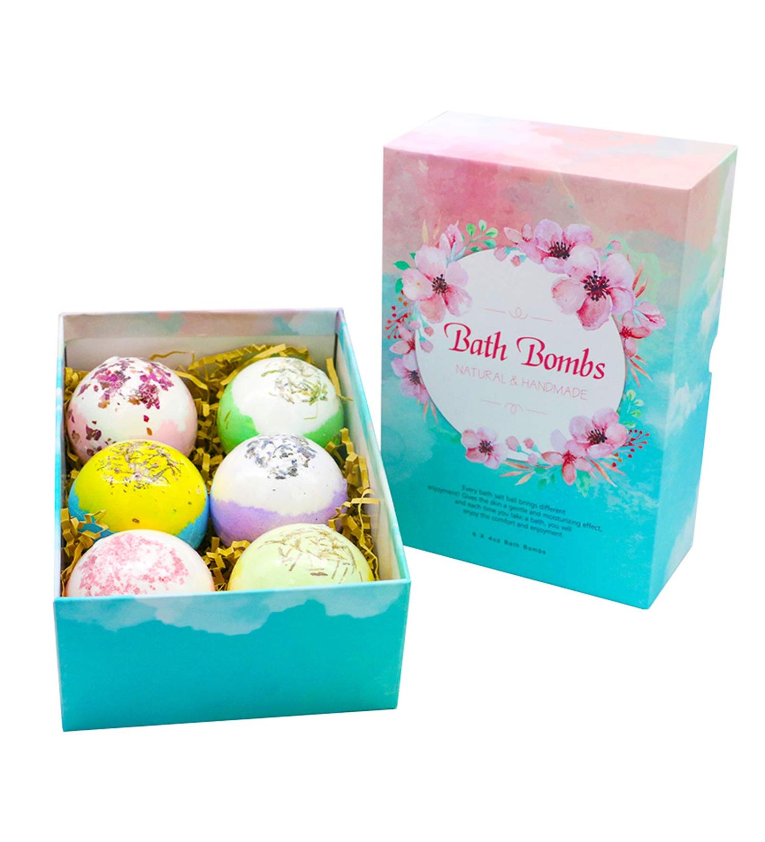  hengweiuk Bath Bombs Gift Set with Organic Essential Oils and Natural Dry Flowers Perfect for Bubbles and Spa Gift for Girlfriend (Sky Garden) - Buy Online on GoSupps.com