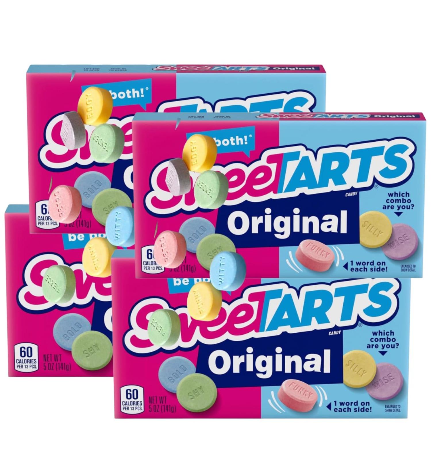SweeTarts Candy, Assorted Flavors Blue Raspberry, Red Cherry, Purple Grape, Yellow Lemon | (4 - Pack) - Buy Online on GoSupps.com