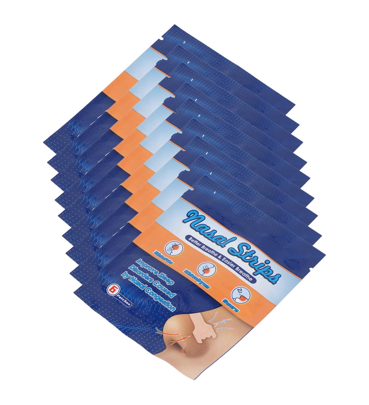 Nasal Breathing Strips for Congestion Relief - 54 Snoring Strips to Reduce Mucus Buildup and Rhinitis - Buy Online on GoSupps.com