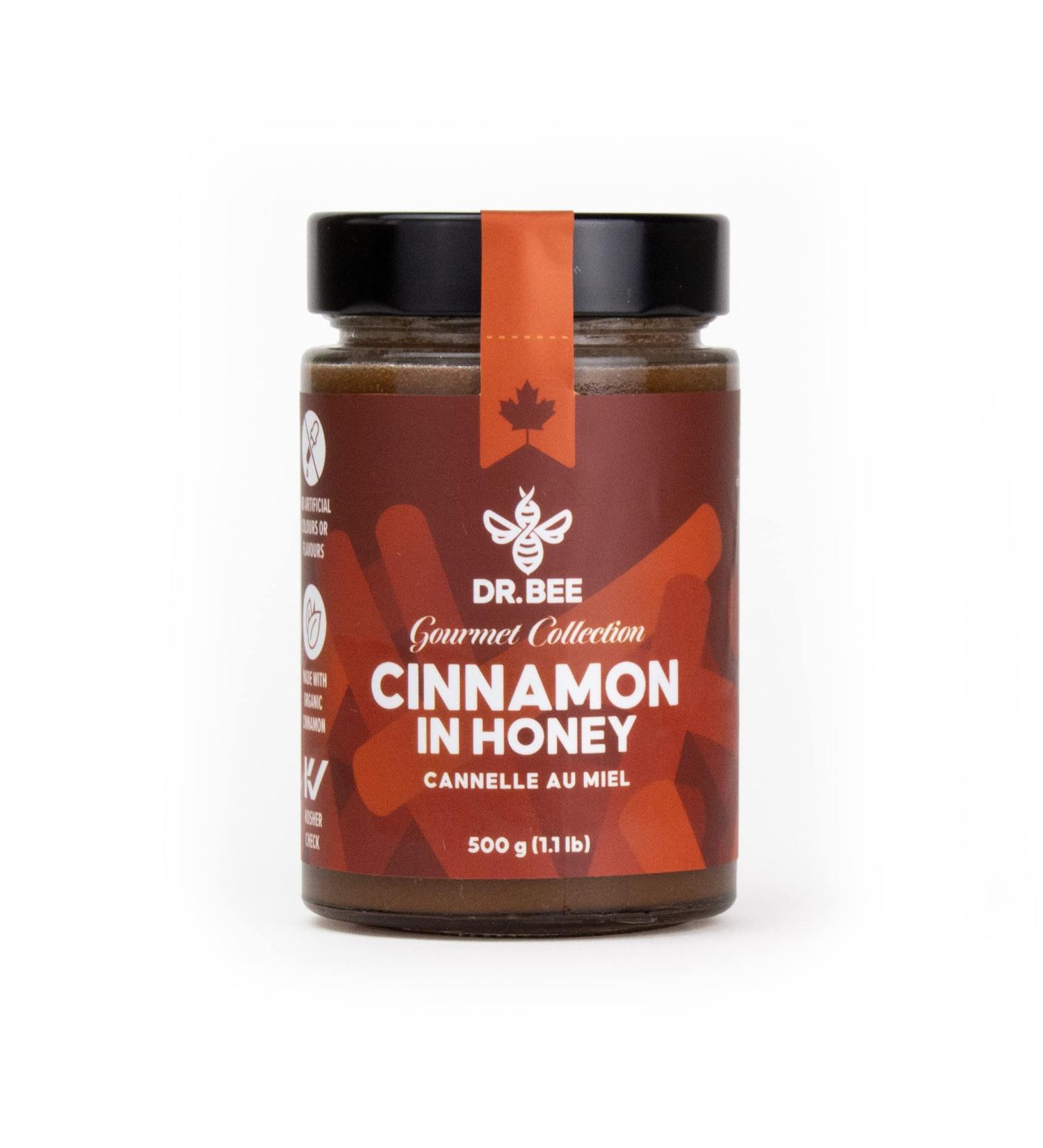 Cinnamon in Honey - Dr. Bee Gourmet Collection Organic Cinnamon Pure Canadian Honey (500g) - Buy Online on GoSupps.com
