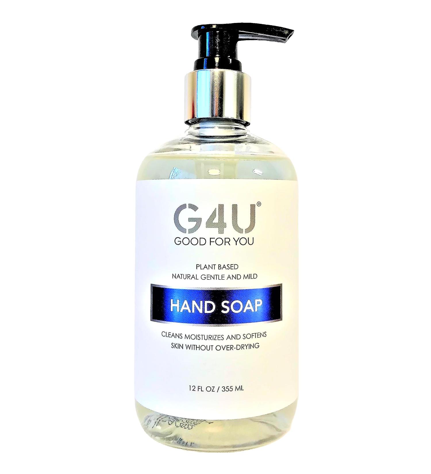 G4U Natural Hand Soap - Moisturizing Plant-Based Formula for All Skin Types | Gentle Essential Oils | 12 Fl Oz - Ideal for Home & Business - Buy Online on GoSupps.com