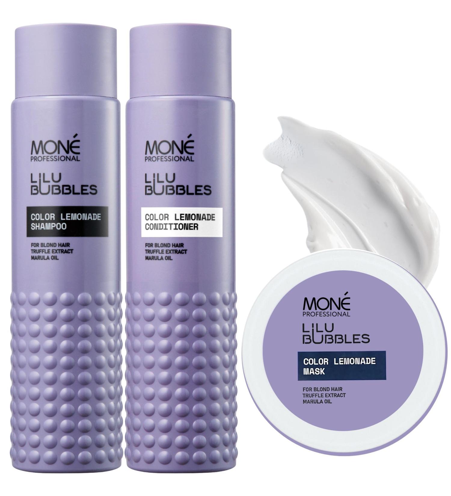 MON Professional Hair care routine for daily use shampoo conditioner and mask for blonde bleached gray and light hair colourfast not purple moisturizing and lightening - Buy Online on GoSupps.com