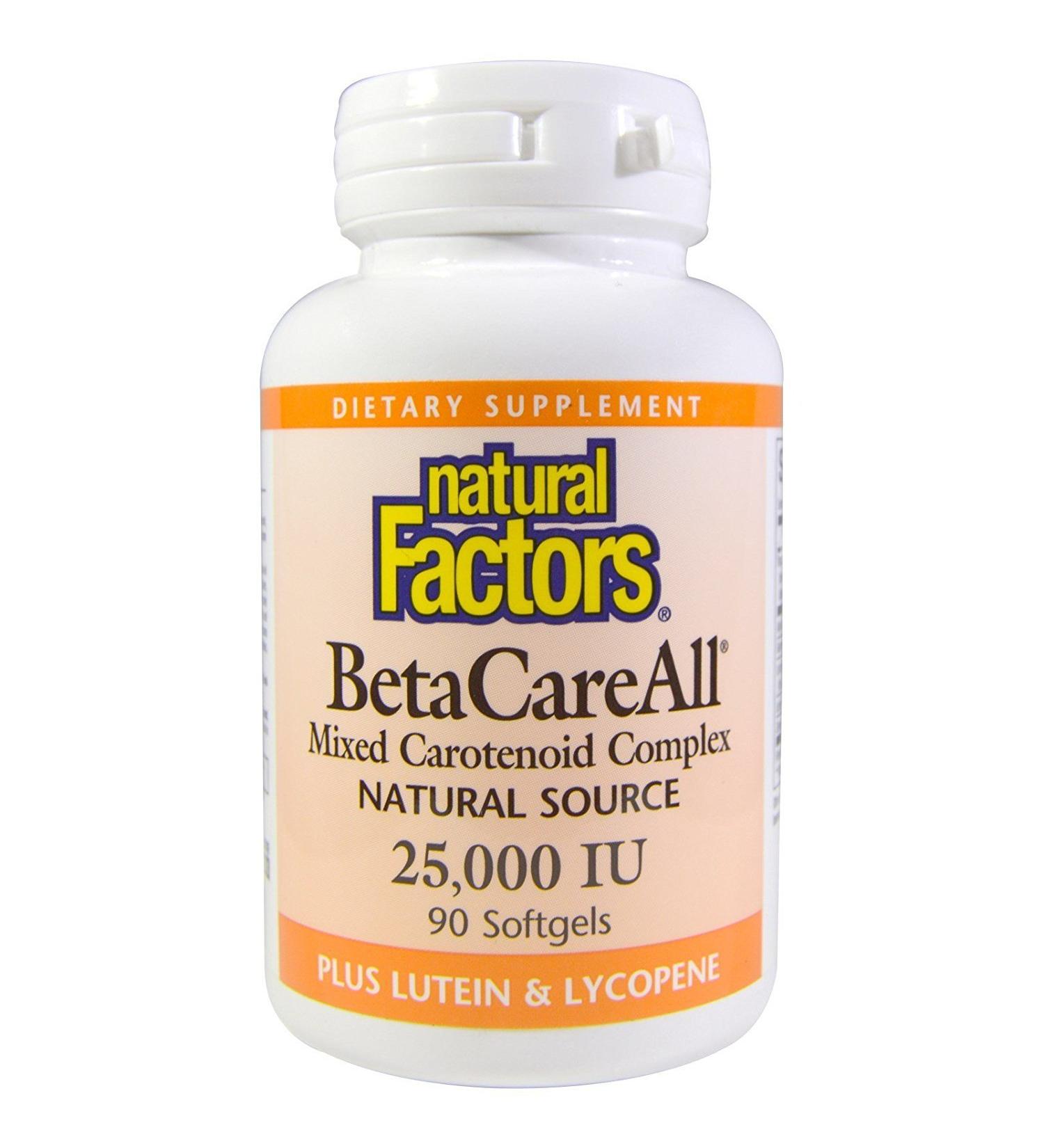 Natural Factors BetaCareAll 25000 IU - 90 Softgels | High-Potency Vitamin A Supplement - Buy Online on GoSupps.com