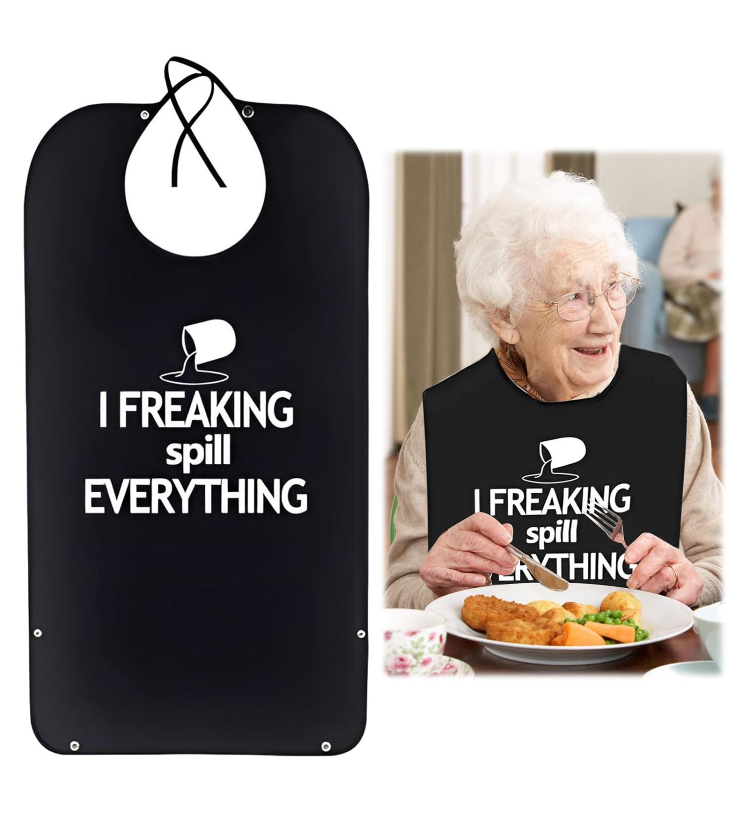 Adult Bib for Seniors - Washable & Reusable Waterproof Bib with Debris Collector | Men & Women - Buy Online on GoSupps.com