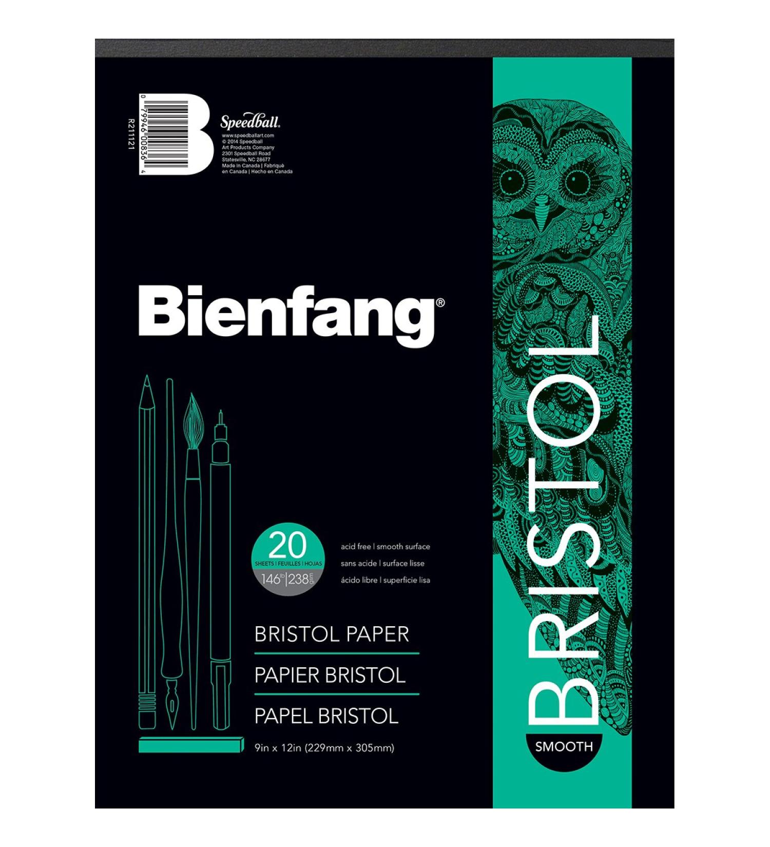Bienfang Bristol 9-Inch by 12-Inch Paper Pad  Smooth Surface  20 Sheets 9 by 12-Inch