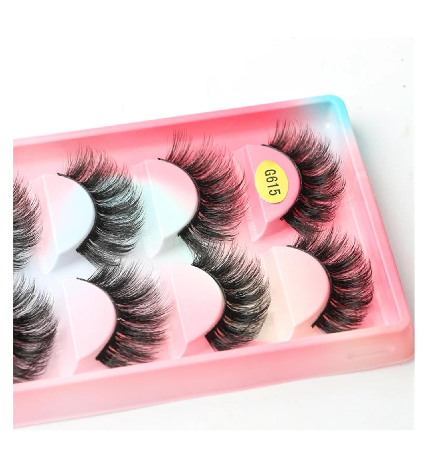 UAMOU 2/20/100 Boxes Mink Lashes Eyelashes 5 pairs Natural Curly Fake Eyelashes Thick Maquiagem Lash Extension Makeup Tools Cheerfully (Color : 5 pairs G615CS Size : 20 boxes) - Buy Online on GoSupps.com