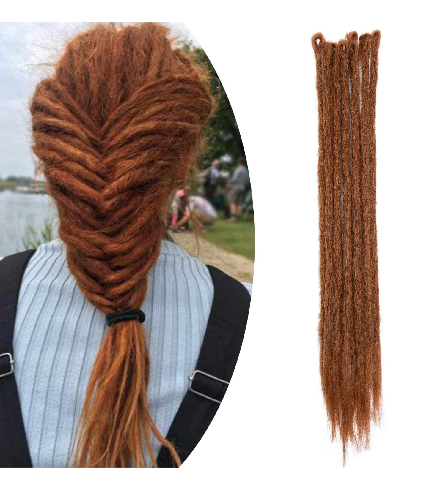Buy SEGO 10 Strands Dreadlocks Braids Extensions | Synthetic Crochet Dreads Hair - Chestnut Brown (50cm) - Handmade Quality Hair Extensions for Ultimate Style - Buy Online on GoSupps.com