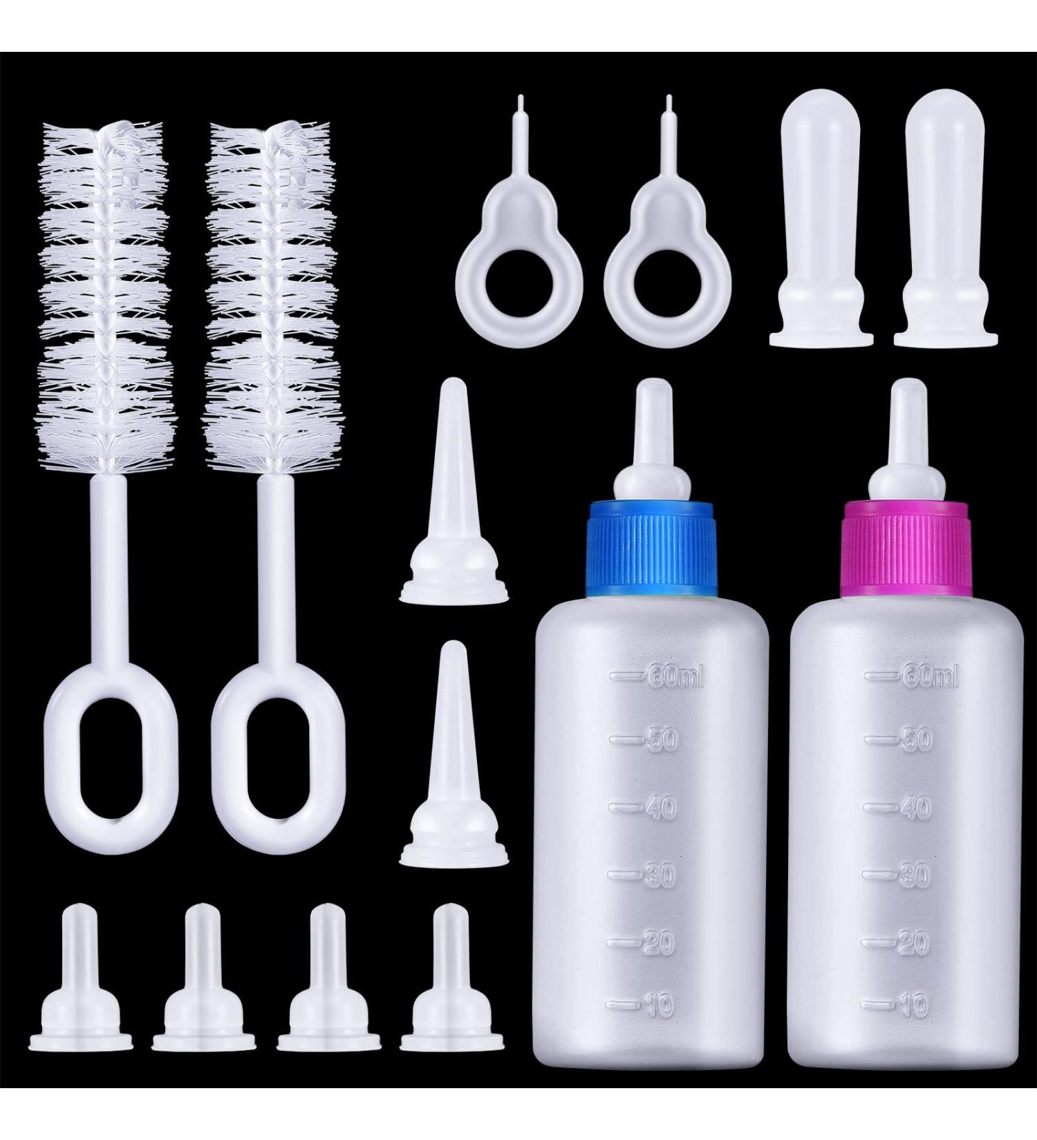 Tondiamo 16-Piece Pet Feeding Bottle Kit | Kitten Milk Replacer & Puppy Feeder Set with Replacement Nipples | Nursing Supplies for Newborn Small Animals - Blue/Pink - Buy Online on GoSupps.com