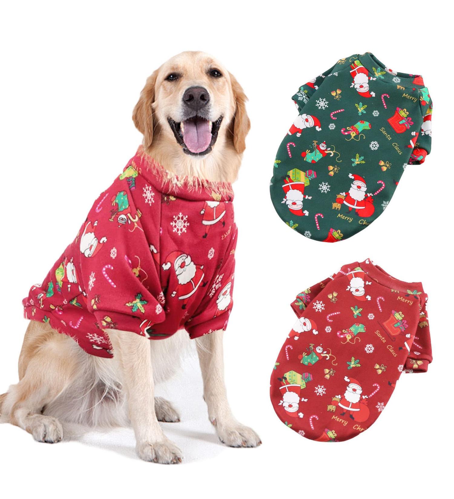 Supjade Christmas Sweater Dog Set - Cozy Winter Pet Costumes for Small/Medium Dogs & Cats - Warm Holiday Clothing - Buy Online on GoSupps.com