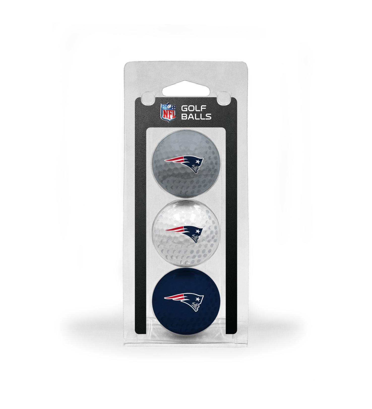 Team Golf NFL Regulation Size Golf Balls, 3 Pack, Full Color Durable Team Imprint New England Patriots