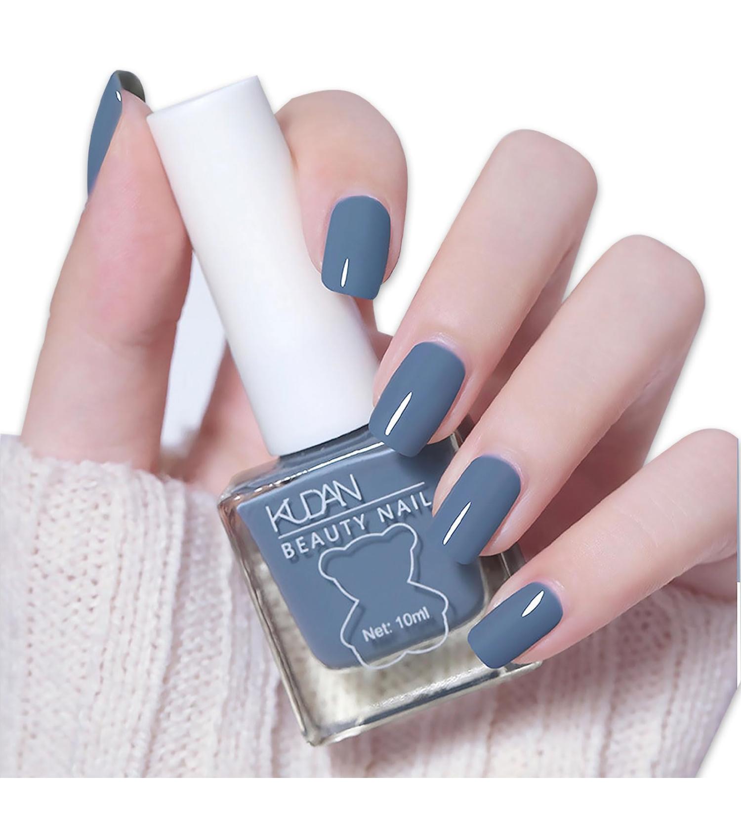 TBeautfave Blue Nail Varnish Nail Polish Quick Dry Long Lasting Nail Polish Non-Toxic Breathable Nail Polish No Need Cure Nail Gel Polish Nail Varnish at Home Manicure 26 Haze Blue - Buy Online on GoSupps.com