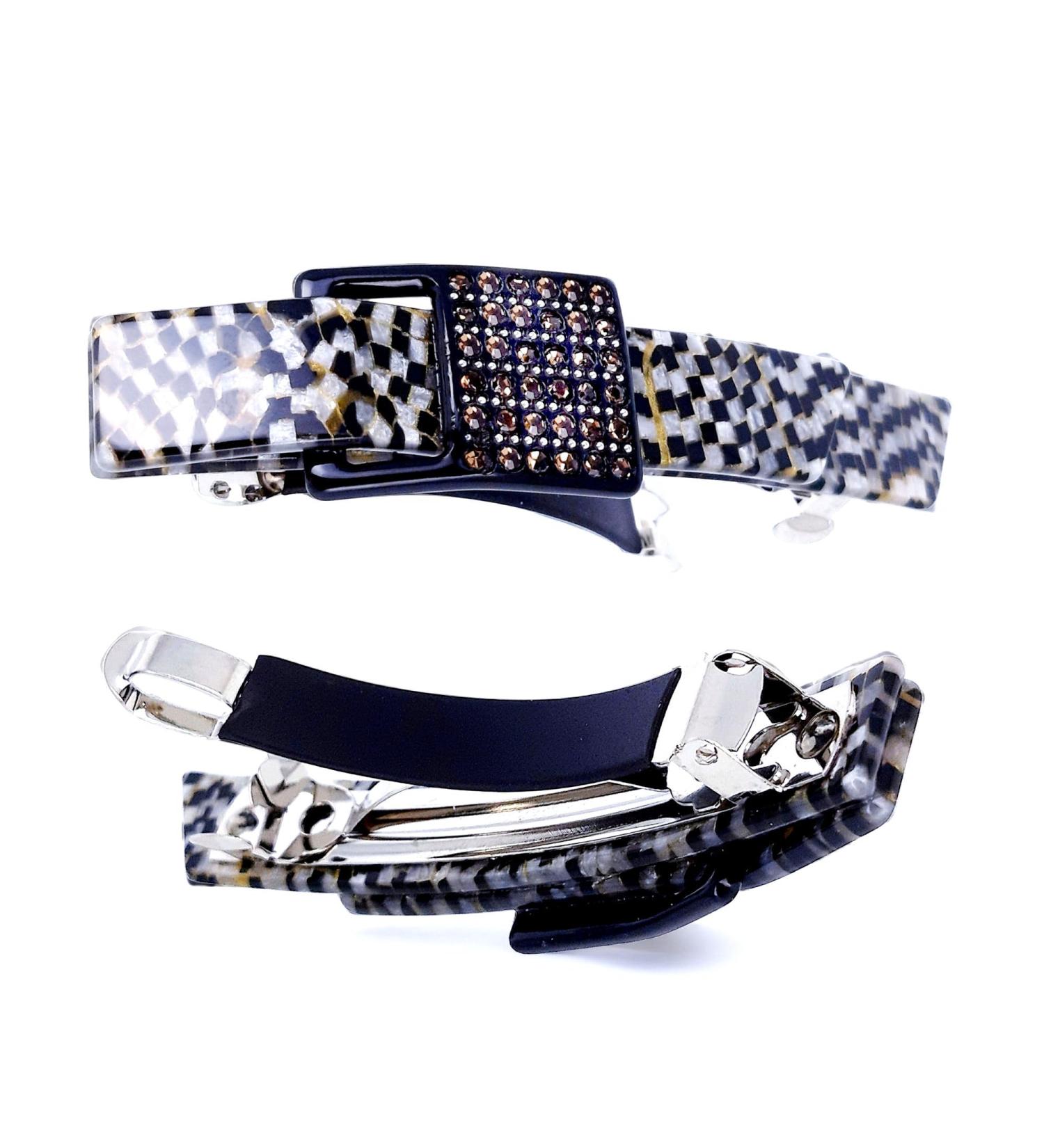 Vintage Mother of Pearl Hair Clip - Luxury Cellulose Accessory with Double Bayonet for International Shipping - Buy Online on GoSupps.com