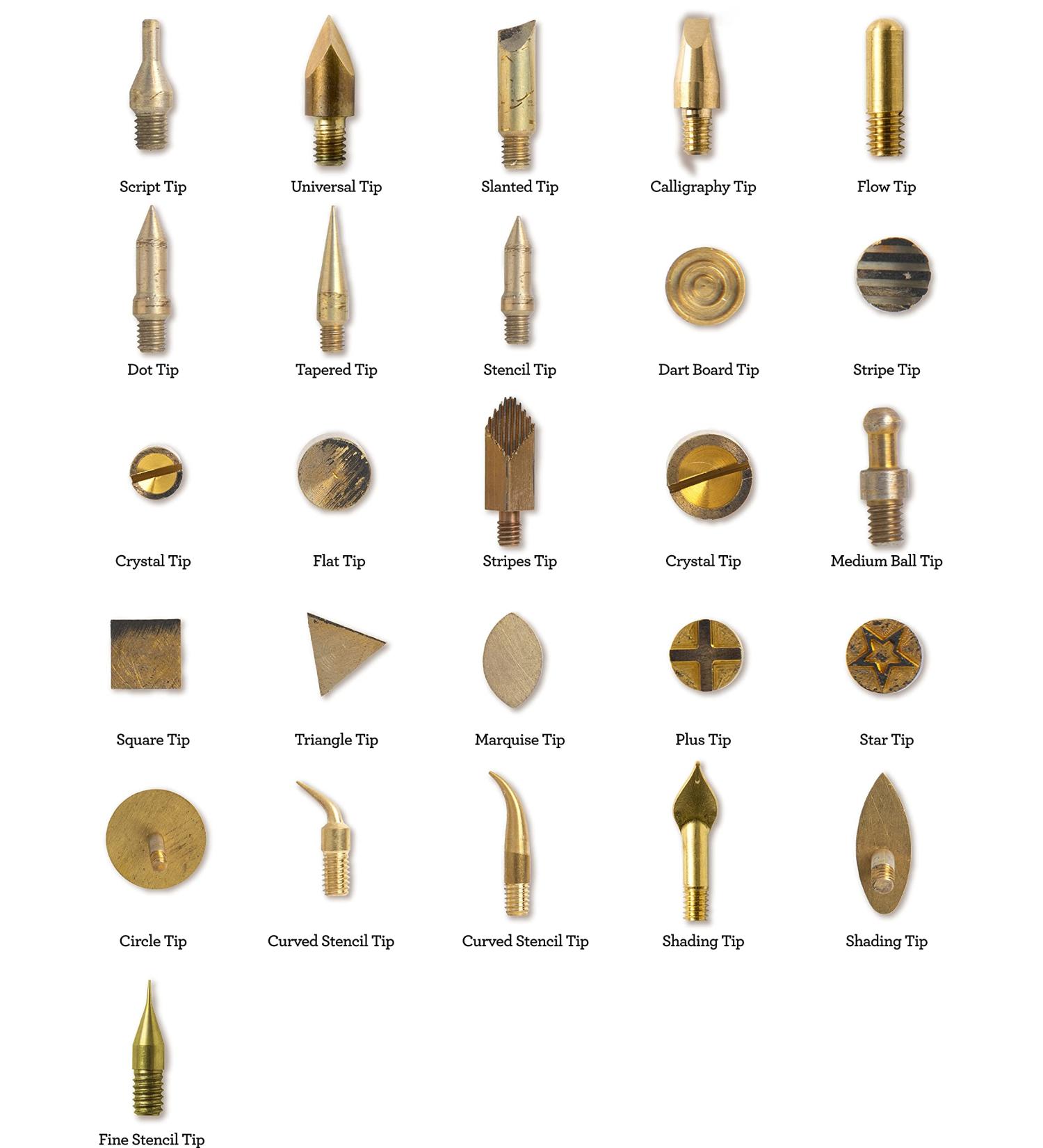 Plaid Wood Burning Tool Tip Set - 26 Piece Set in Gold Finish - Buy Online on GoSupps.com