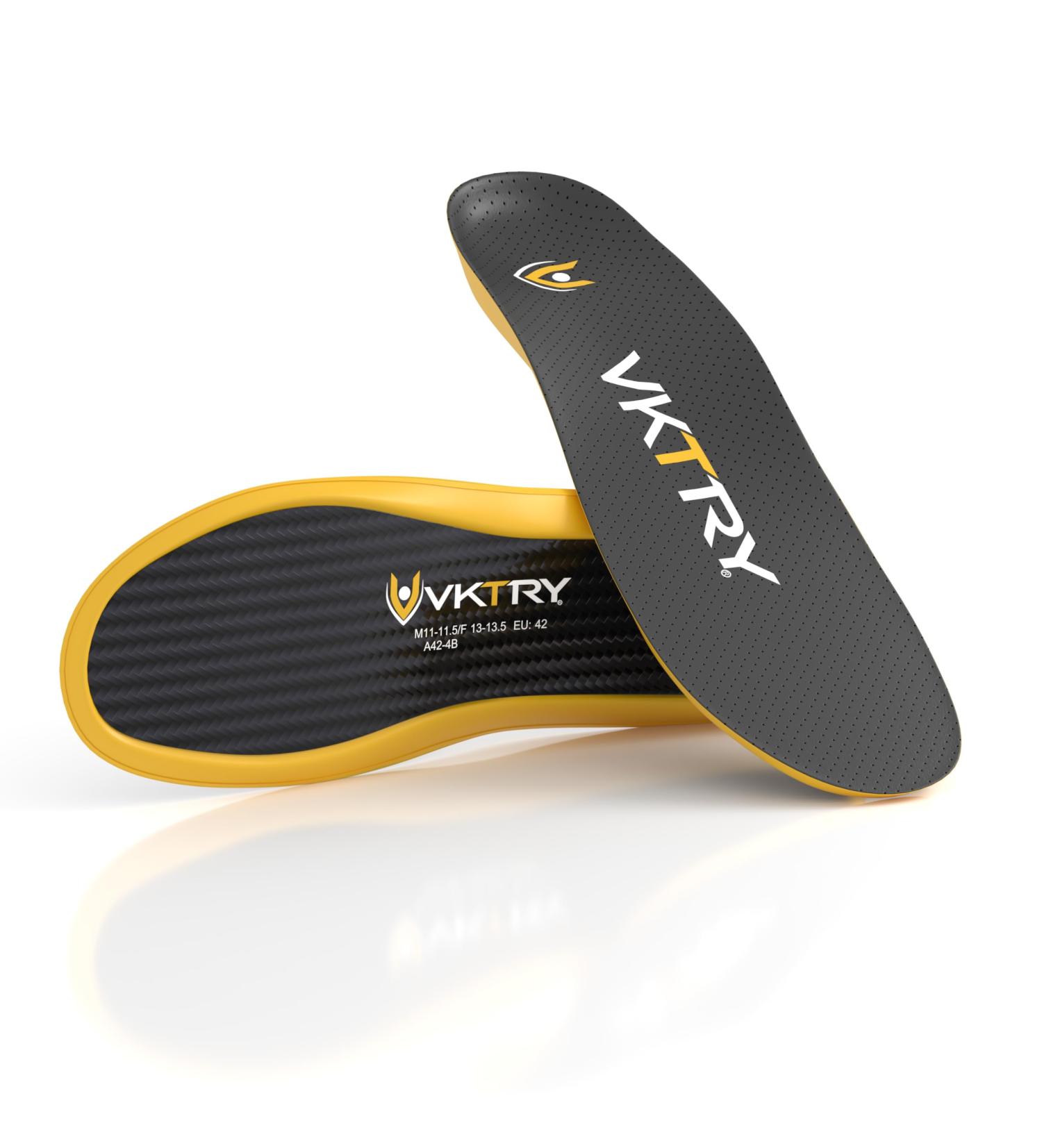 VKTRY Gold Performance Insoles | Custom Carbon Fiber Inserts for Basketball Volleyball Running & More | Boost Performance & Prevent Injury | US Sizes 7-7.5 Men 9-9.5 Women - Buy Online on GoSupps.com