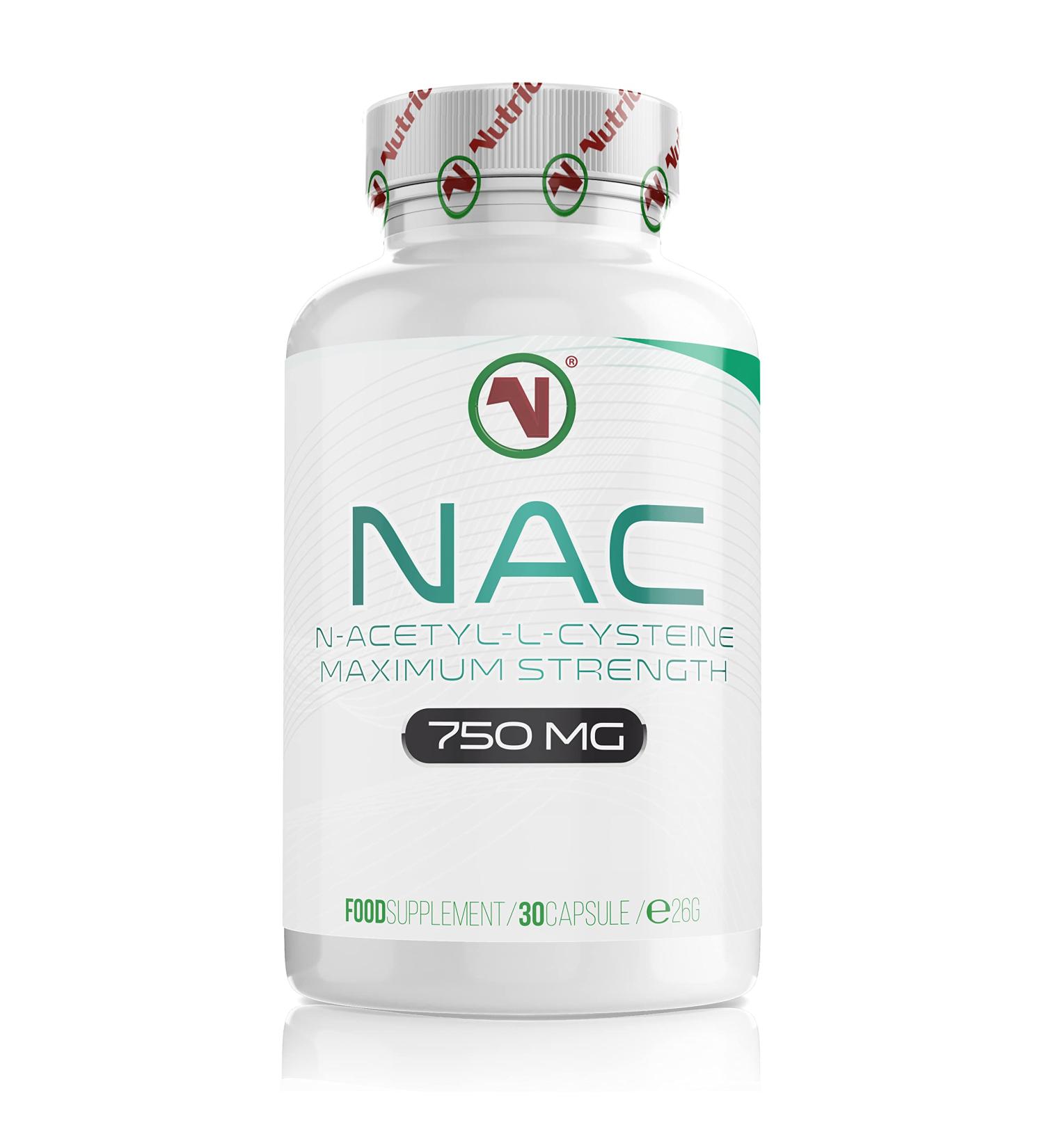 NAC Supplement 750mg Vegan capsules - High Bioavailability Amino Acid - EU Made to ISO/GMP Standards - Non-Toxic L-Cysteine - 30 Capsules - Buy Online on GoSupps.com