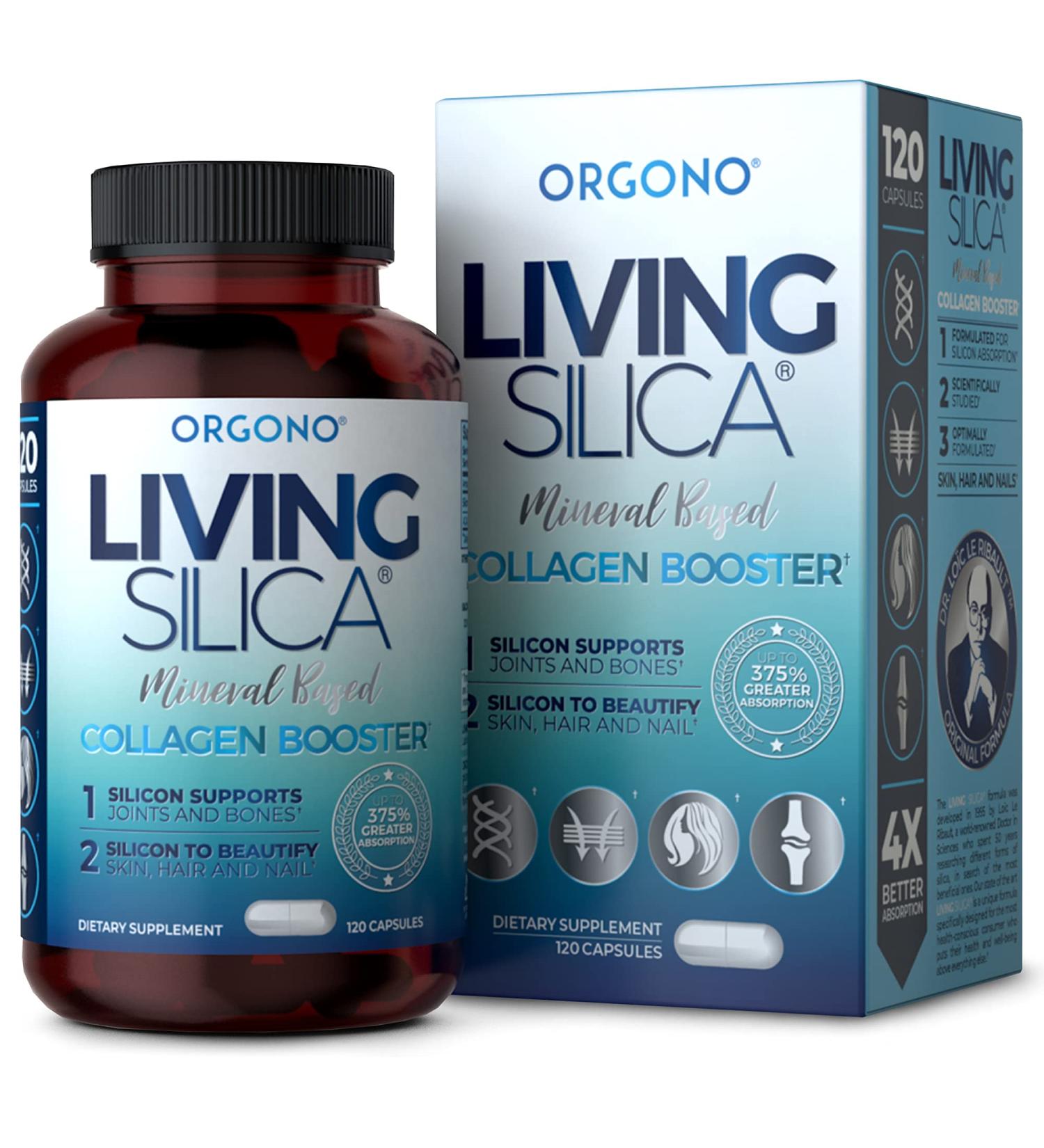 Living Silica Collagen Booster Capsules | Supports Joint & Bone Health, Glowing Skin, Strong Hair & Nails | 120 Count - Buy Online on GoSupps.com