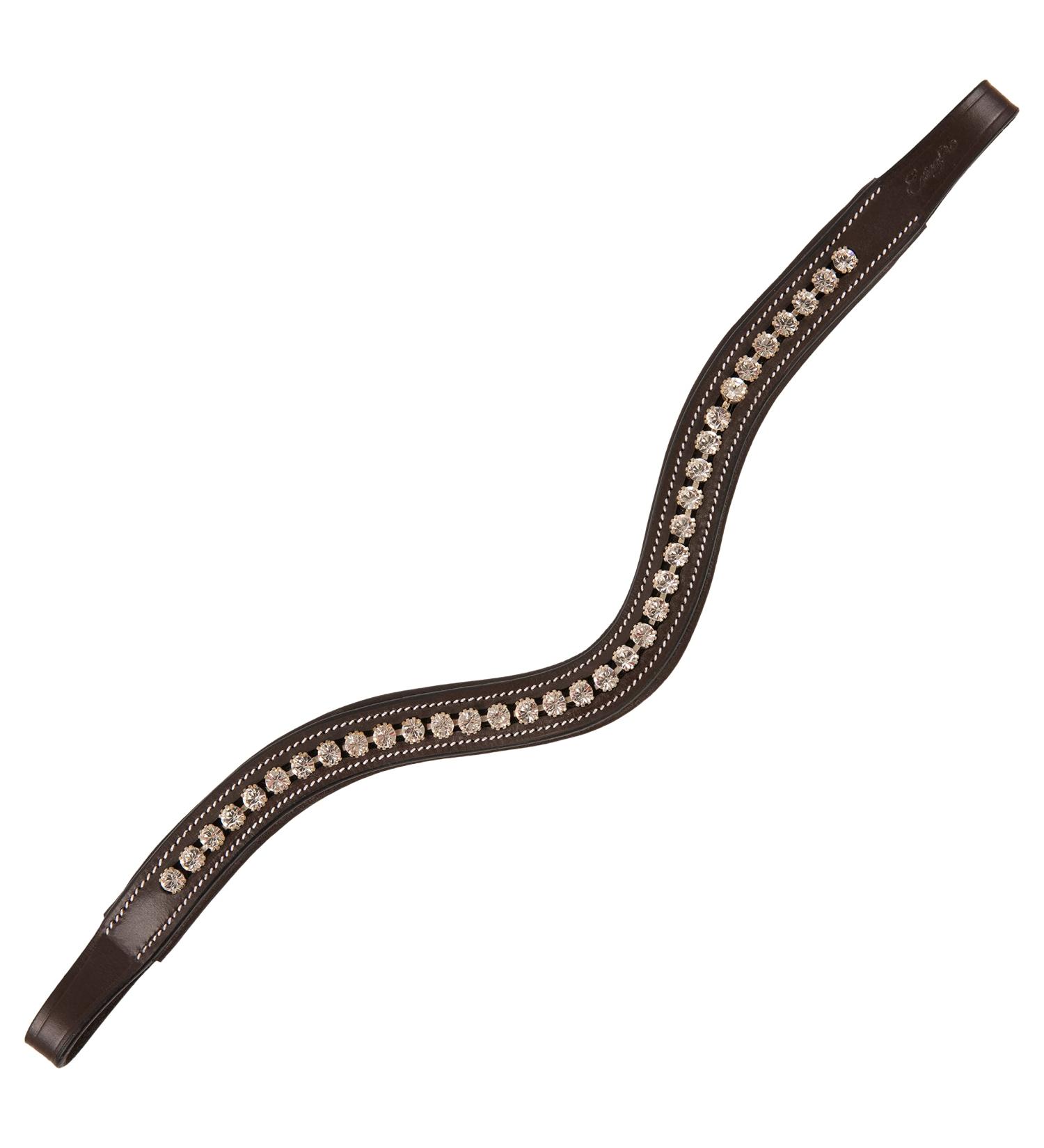 ExionPro White Crystal Browband for Horses - Full Cob Pony Sizes, Brown & Black Color Options, Equestrian Accessory - Buy Online on GoSupps.com