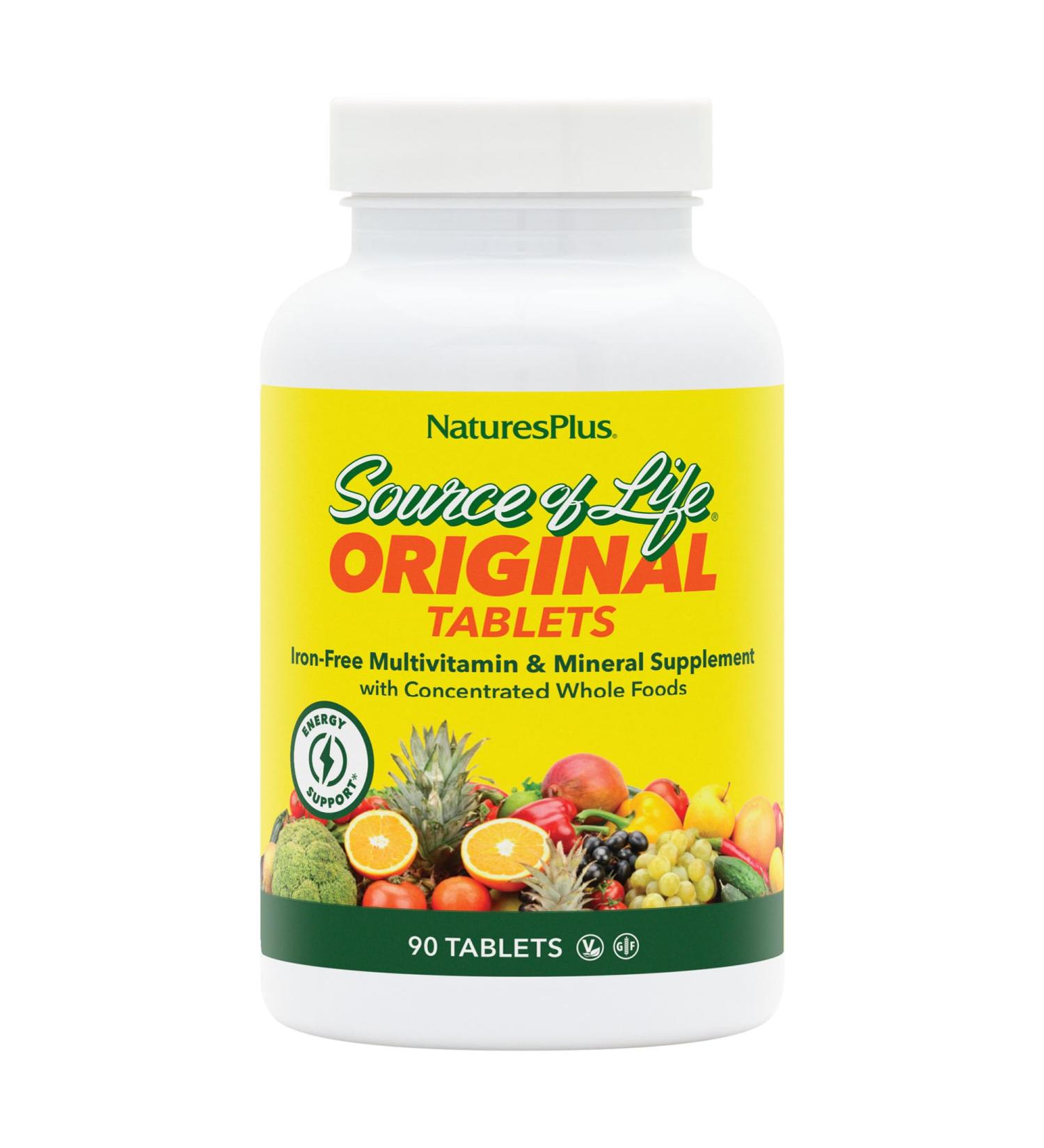 NaturesPlus Source of Life No Iron - 90 Tablets - Multivitamin & Mineral Supplement with Vitamin D3 - Supports Natural Energy & Well-Being - Gluten Free Vegetarian - 30 Servings 90 Count (Pack of 1) - Buy Online on GoSupps.com