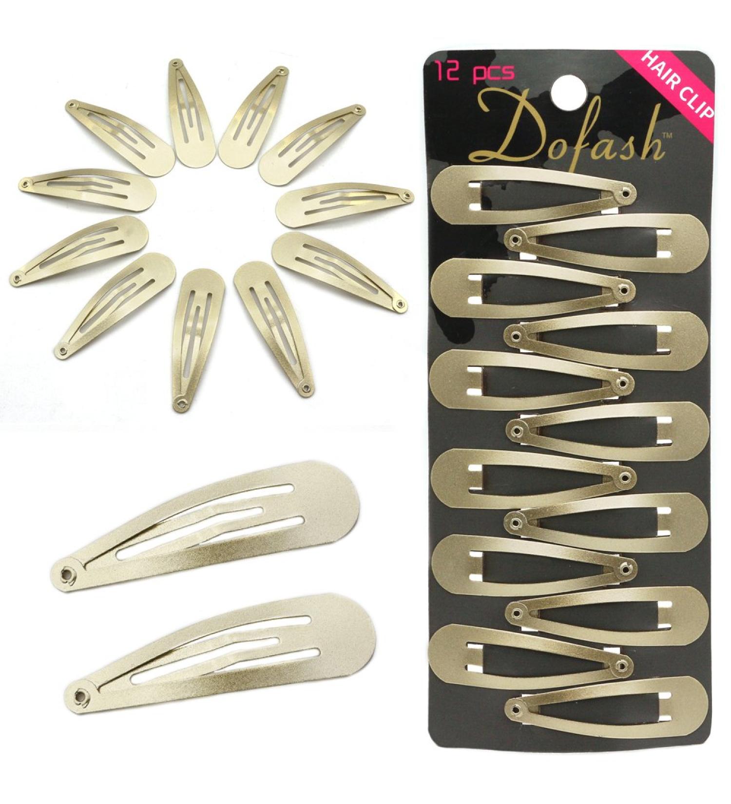 Dofash Snap Hair Clips 5CM/2 IN Metal Grips for Thin Hair - Blonde 12PCS - Buy Online on GoSupps.com