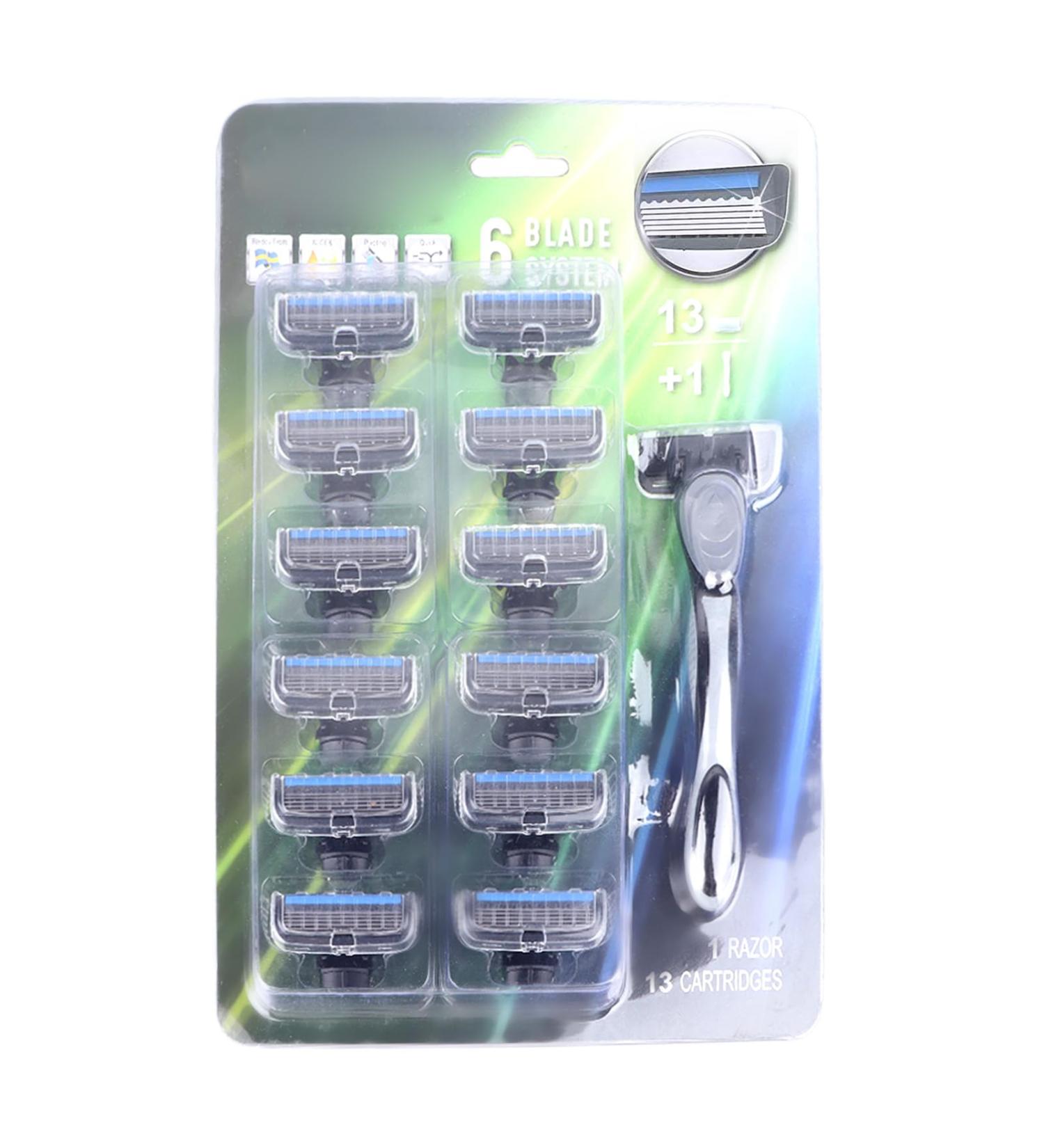 Buy Razors for Men - Complete Set with Razor & 12 Refill Blades for Perfect Shaving | International Shipping Available - Buy Online on GoSupps.com