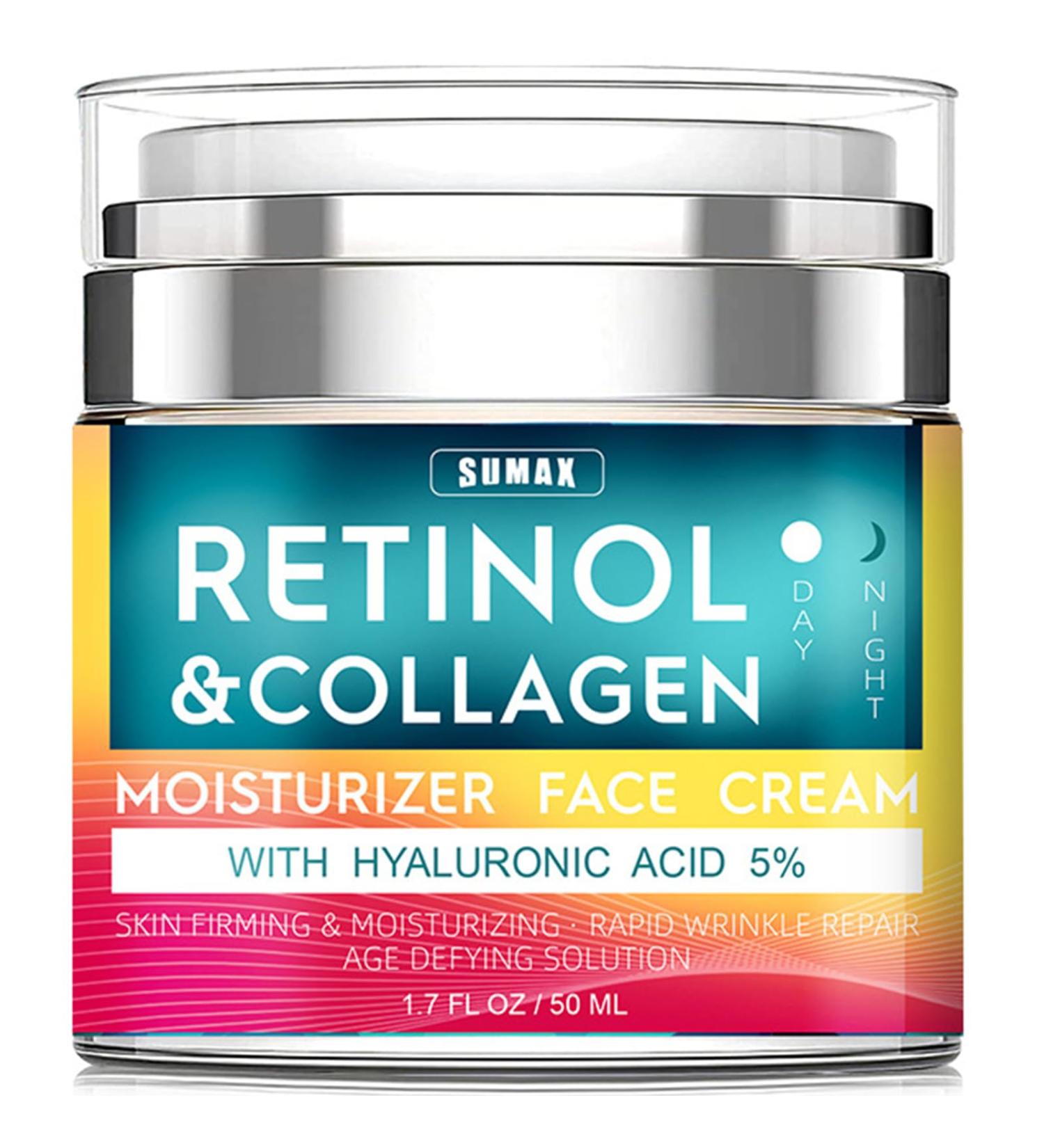 Buy Retinol Cream with Hyaluronic Acid - Anti-Aging Day-Night Moisturizer for Men & Women | Reduces Wrinkles & Dryness - 1.78 Oz - Buy Online on GoSupps.com