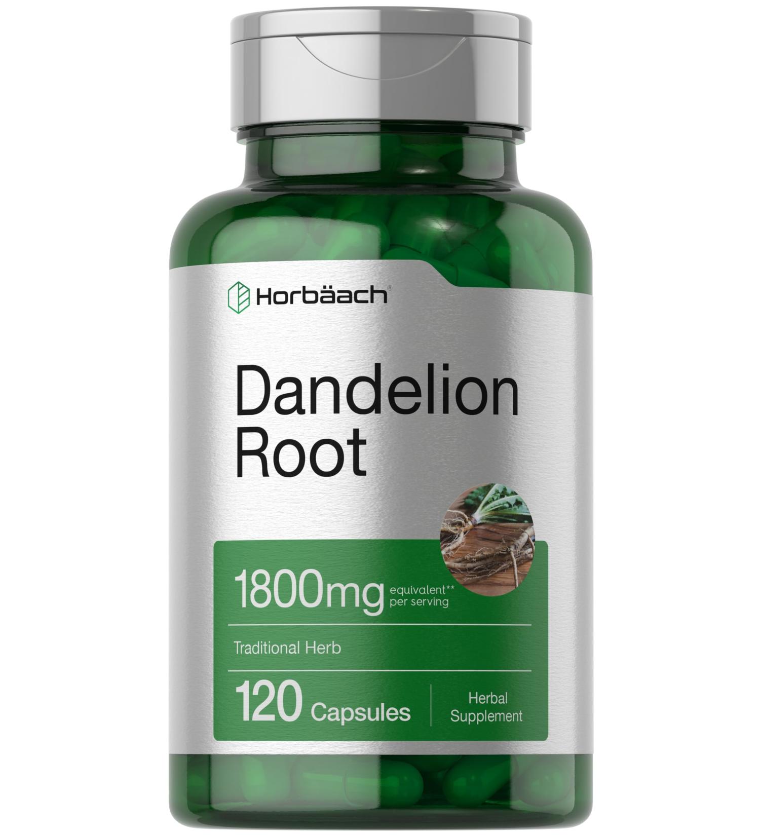 Horb ach Dandelion Root Supplement 1800mg | 120 Capsules | Non-GMO Gluten Free - Buy Online on GoSupps.com