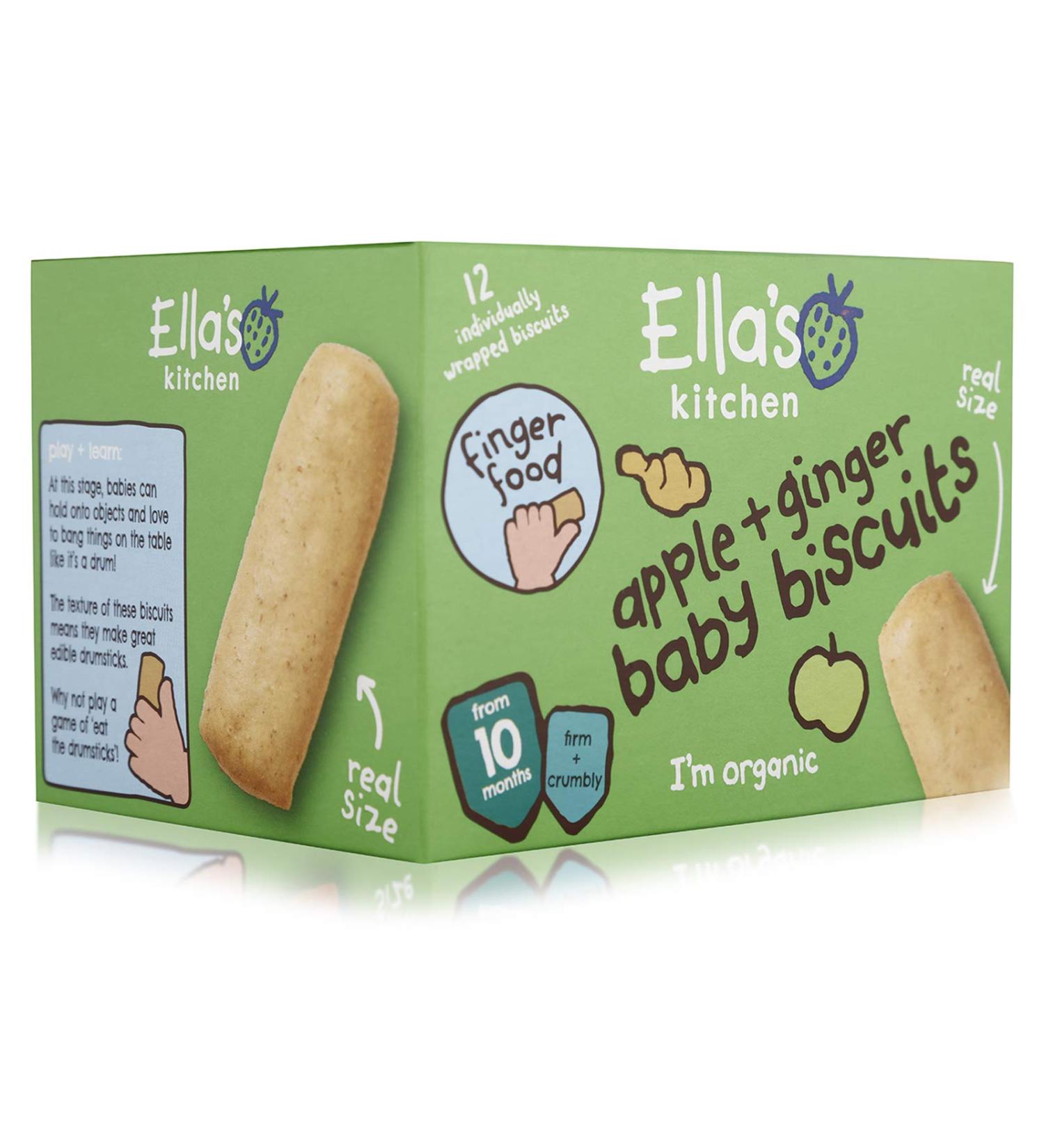 Ella's Kitchen Apple and Ginger Biccies 108g - Delicious & Nutritious Snack for Kids - Buy Online on GoSupps.com