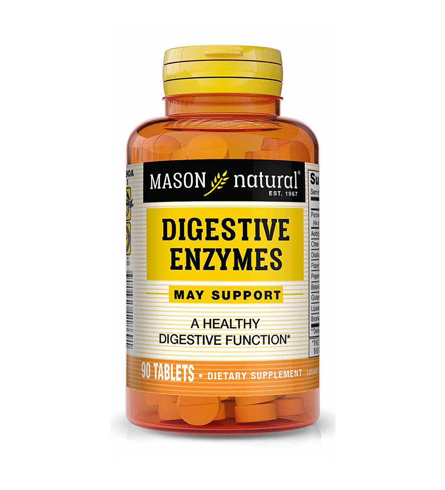 Mason Natural Digestive Enzymes - 90 Tablets for Optimal Digestion & Gut Health - Buy Online on GoSupps.com