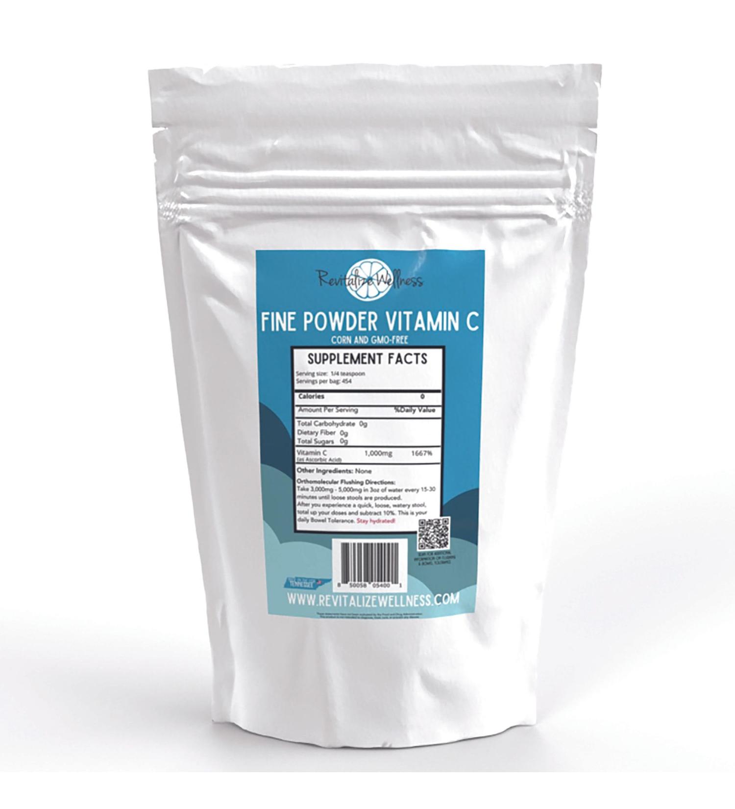 Fine Powder Vitamin C as Ascorbic Acid | Pure Sugar & GMO-Free | 1000 mg Vitamin C per Serving | 454 Servings per Bag 16 Ounce (Pack of 1) - Buy Online on GoSupps.com