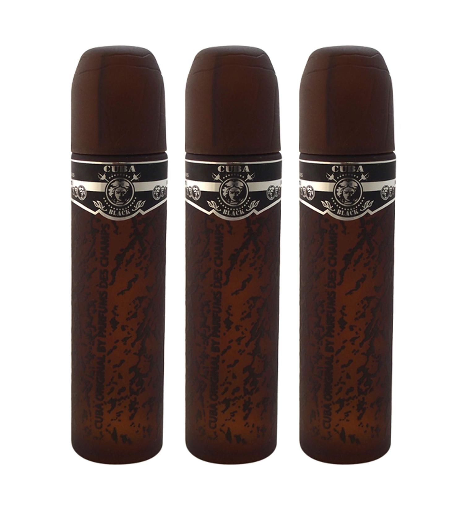 Cuba Black By Cuba For Men. Eau De Toilette Spray 3.3 Ounces (Pack of 3)