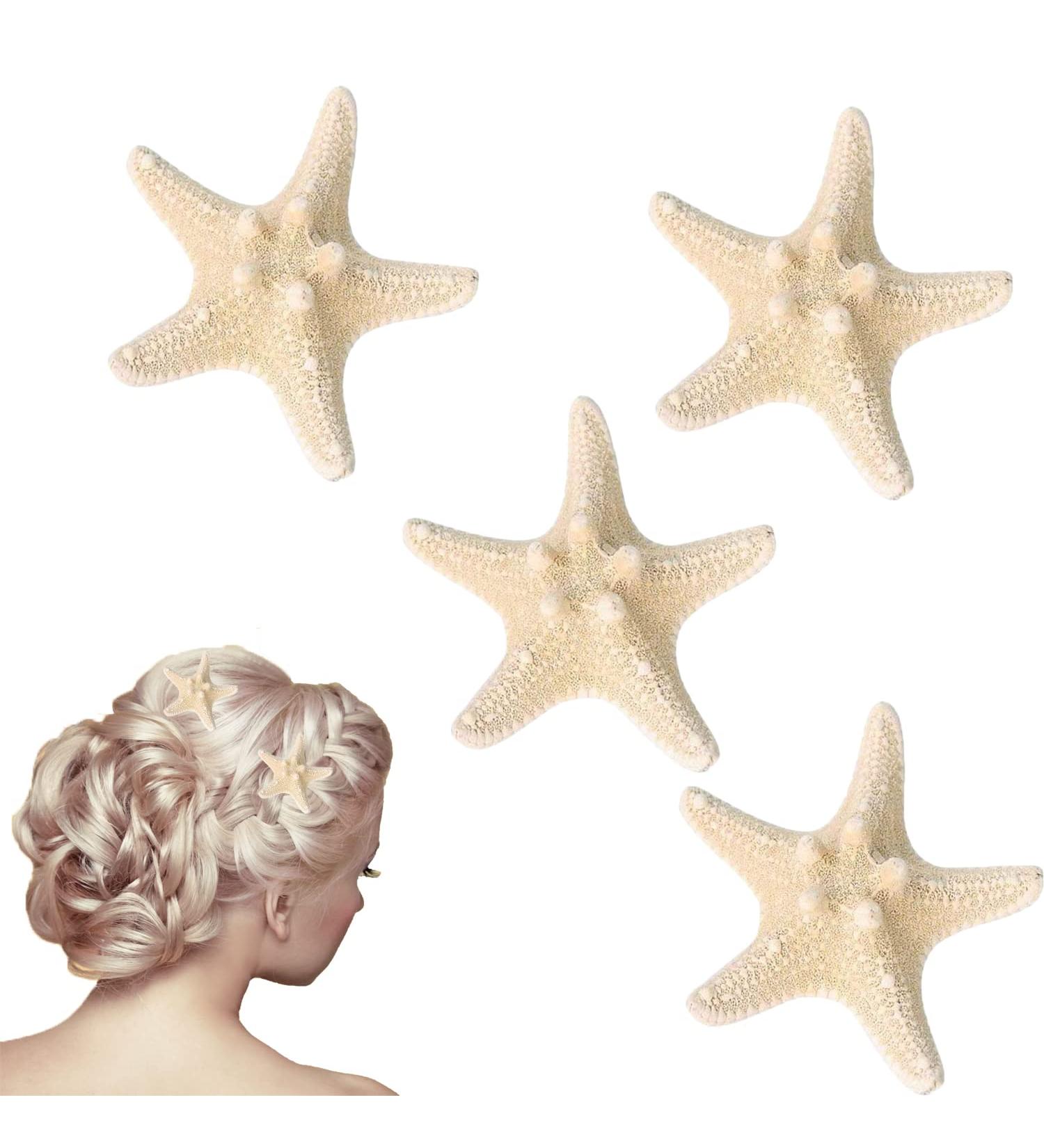 Set of 4 Starfish Resin Hair Clips - Beach Sea Mermaid Accessories for Women & Girls - Buy Online on GoSupps.com