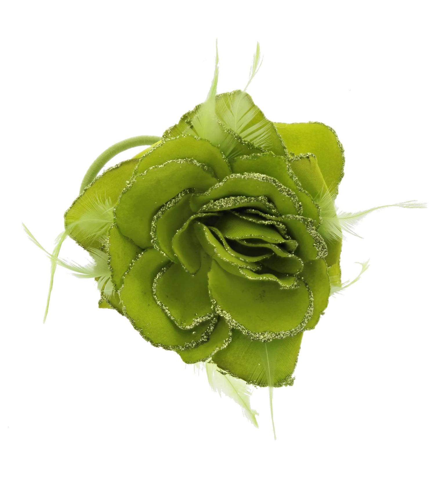 Topkids Lime Green Hair Clip with Rose Blossom Motif - Perfect for Women & Girls - Wedding Prom Party Accessories - Buy Online on GoSupps.com