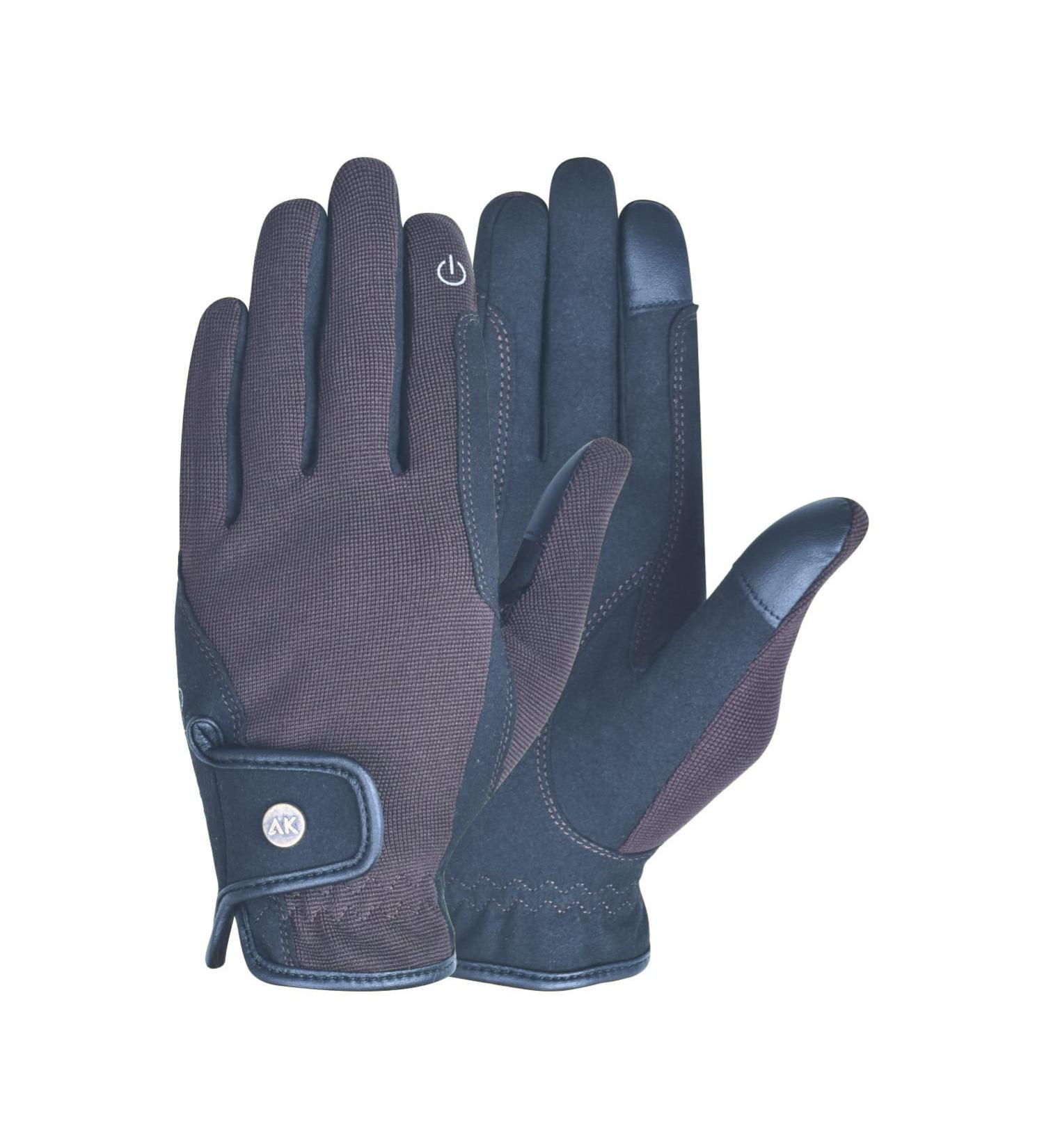 AK Fine Tech AKRS-8484 Micro Suede Riding Gloves - Comfortable Brown Equestrian Gear for Optimal Performance - Buy Online on GoSupps.com