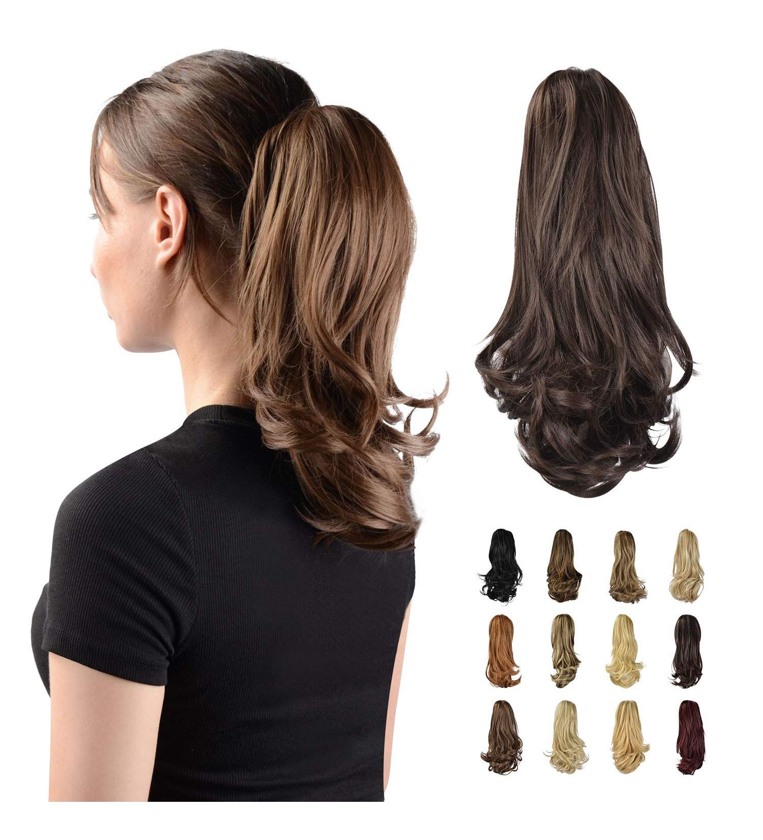 Sofeiyan 13 Inch Dark Brown Curly Ponytail Extension - Clip in Claw Hairpiece for Women | Synthetic & Natural Looking | Pack of 1 - Buy Online on GoSupps.com