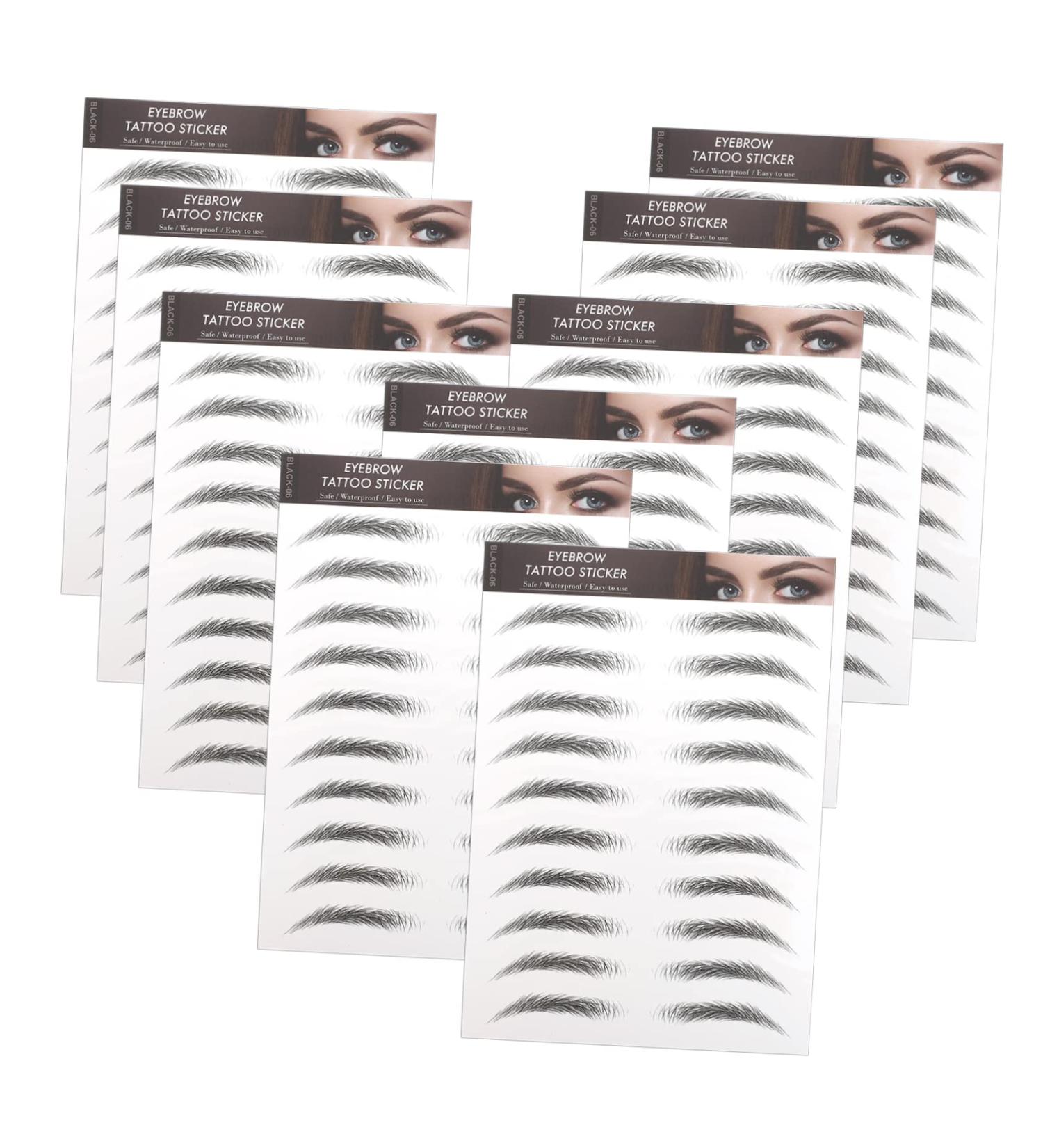 VINTORKY Eyebrow Stickers 10pcs Waterproof Sticker Makeup Stickers Supplies Shaping for D Fake Black Artificial Eyebrows - Buy Online on GoSupps.com