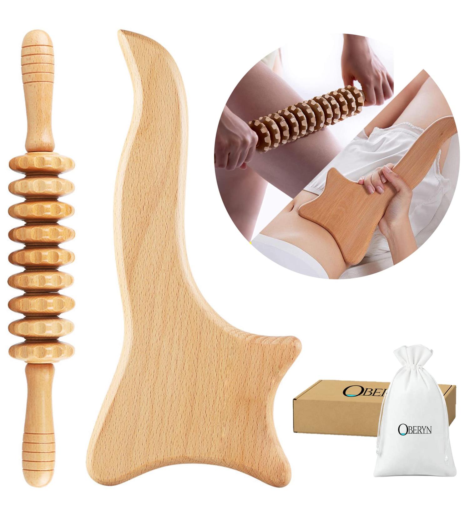 Buy OBERYN Body Therapy Set - Anti-Cellulite Massage Roller & Wooden Board for Lymphatic Drainage & Muscle Relaxation | International Shipping Available - Buy Online on GoSupps.com