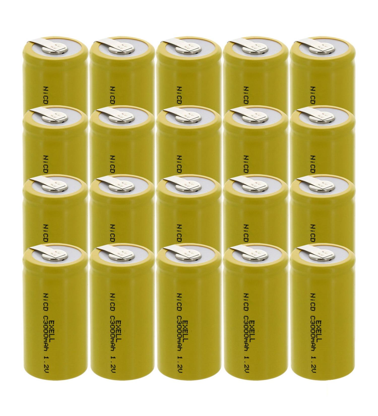 20x Exell C Size 1.2V 3000mAh NiCD Rechargeable Batteries - Ideal for Water Meters Telecoms UPS Musical Instruments & More - International Shipping Available - Buy Online on GoSupps.com