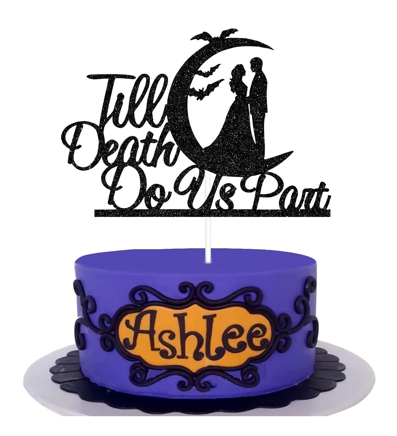 Mi Bautizo Till Death Do Us Part Cake Topper Halloween Wedding Cake Topper Wedding Cake Topper Funny Cake Topper Mr And Mrs Halloween Bachelorette Bridal Shower Party Cake Decorations Black - Buy Online on GoSupps.com