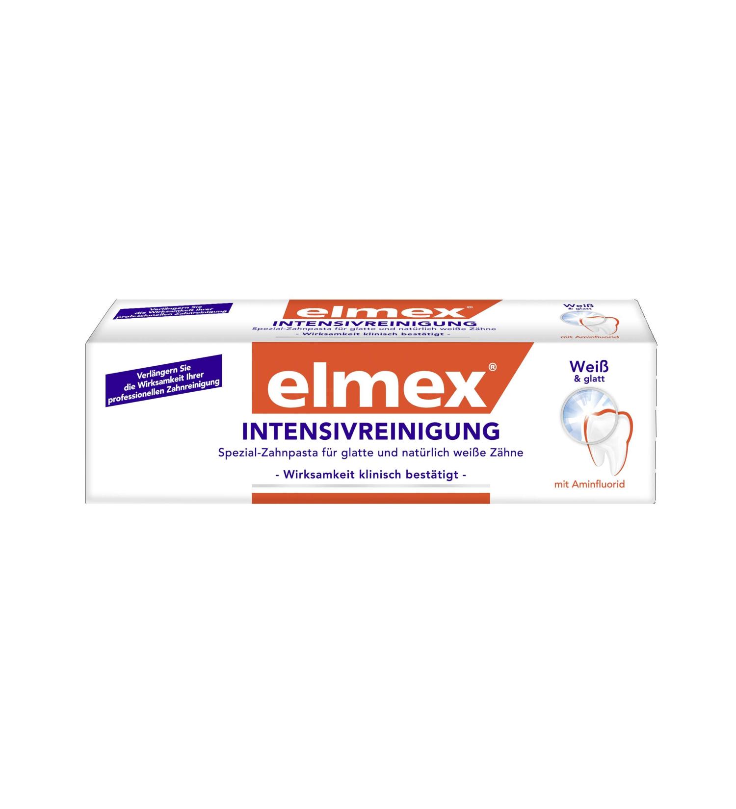 elmex INTENSIVE CLEANING Toothpaste 6 Pack (6 x 50 ml) - Effective Dental Care for Whiter Teeth | International Shipping Available - Buy Online on GoSupps.com