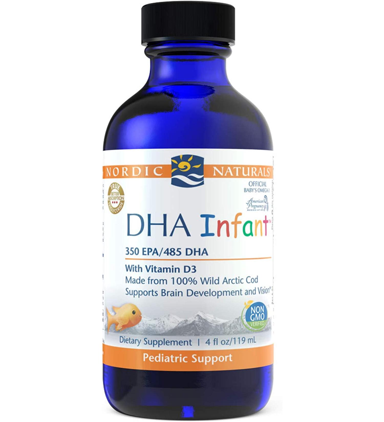Nordic Naturals Baby's DHA with Vitamin D3 - 1050 mg, 2 fl oz (60 ml) for Healthy Development - Buy Online on GoSupps.com
