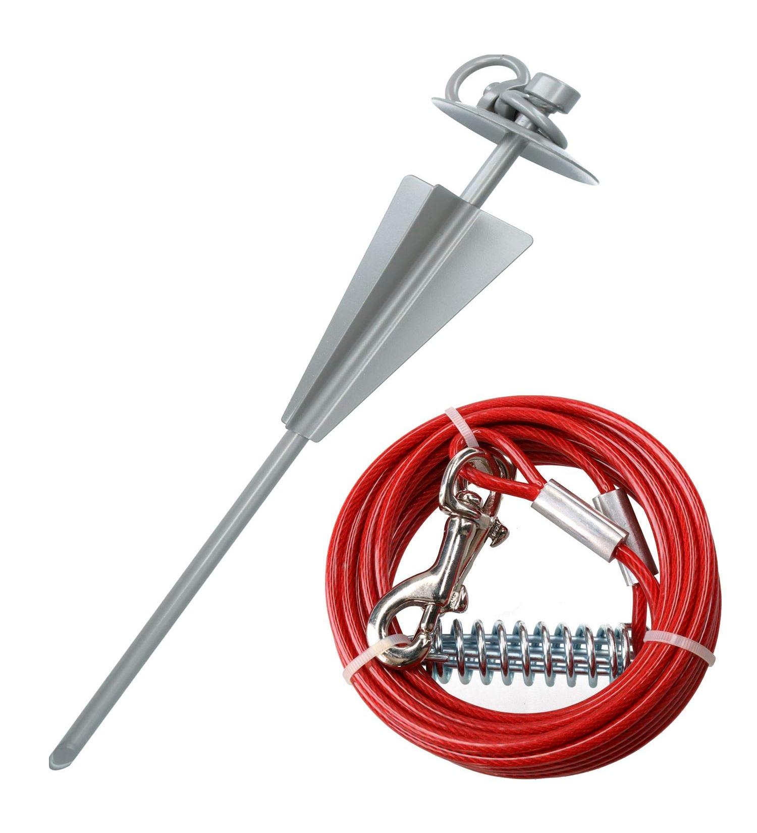 AB Tools Extra Strong Dog Stake Out Spike & 10ft Weather Resistant Tie-Out Cable 10FT/ 3M - Buy Online on GoSupps.com